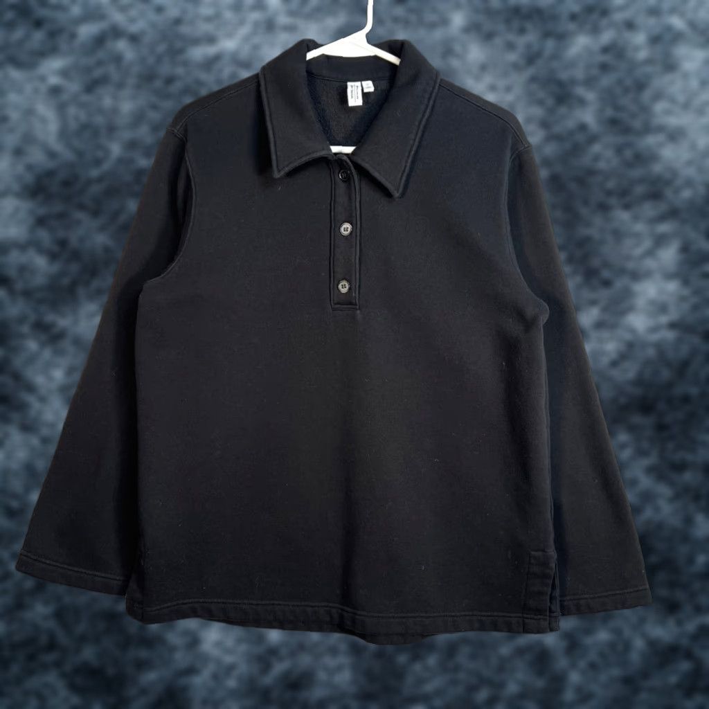 & Other Stories VINTAGE & Other Stories Womens Small Black Long Sleeve Shirt Polo Heavyweight Size S / US 4 / IT 40 - 1 Thumbnail