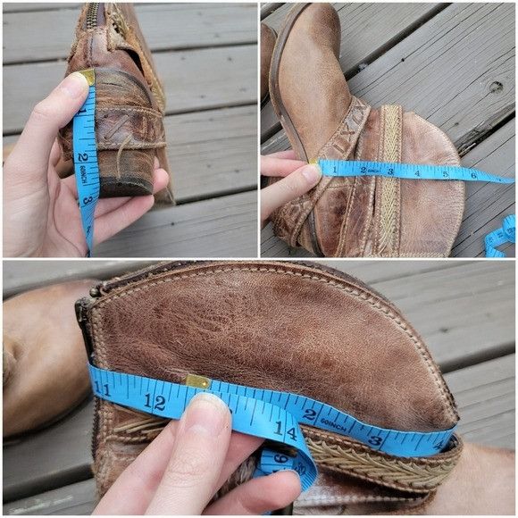Corral Corral Distressed Brown Leather Buckle Strap Boho Western Co Size US 7.5 / IT 37.5 - 6 Thumbnail