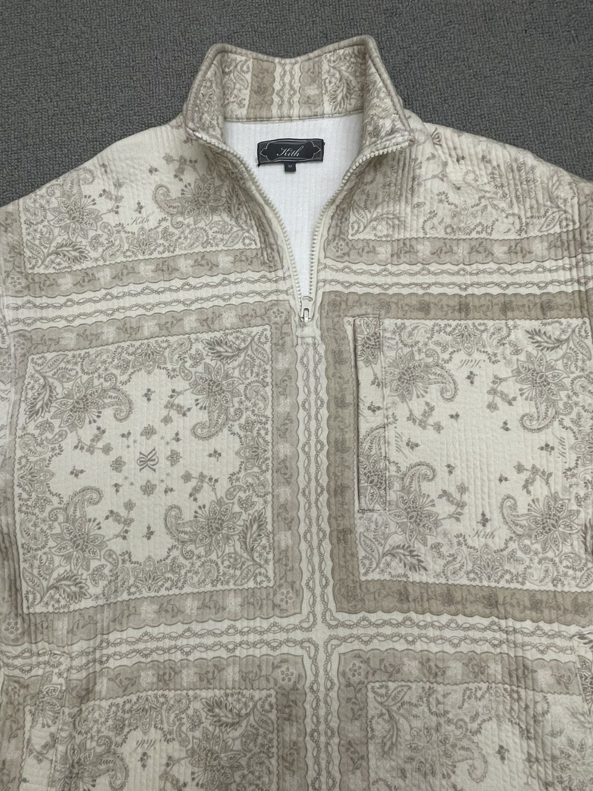 Kith Kith Beige Paisley 1/4 Zip Pullover Size US M / EU 48-50 / 2 - 7 Thumbnail