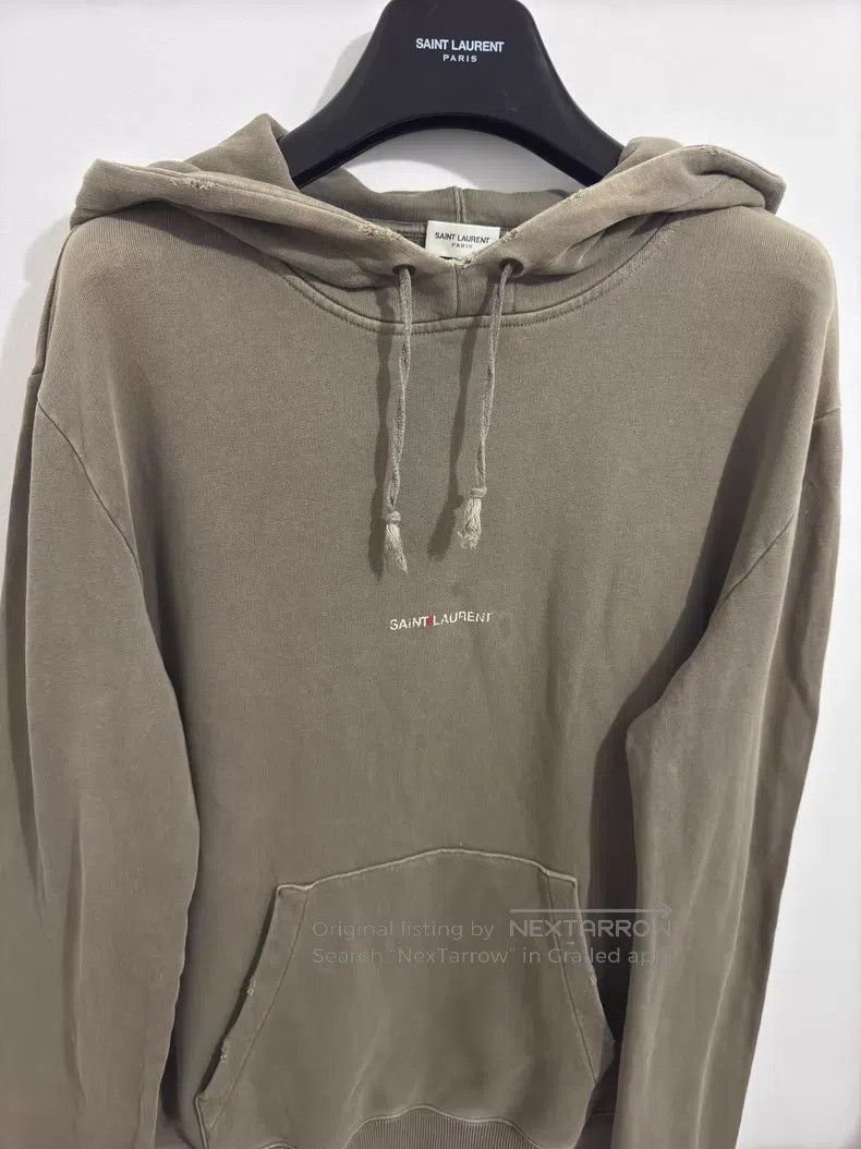 Saint Laurent Paris Saint Laurent Paris Olive Green Faded Destroyed Hooded Log Size US S / EU 44-46 / 1 - 3 Thumbnail
