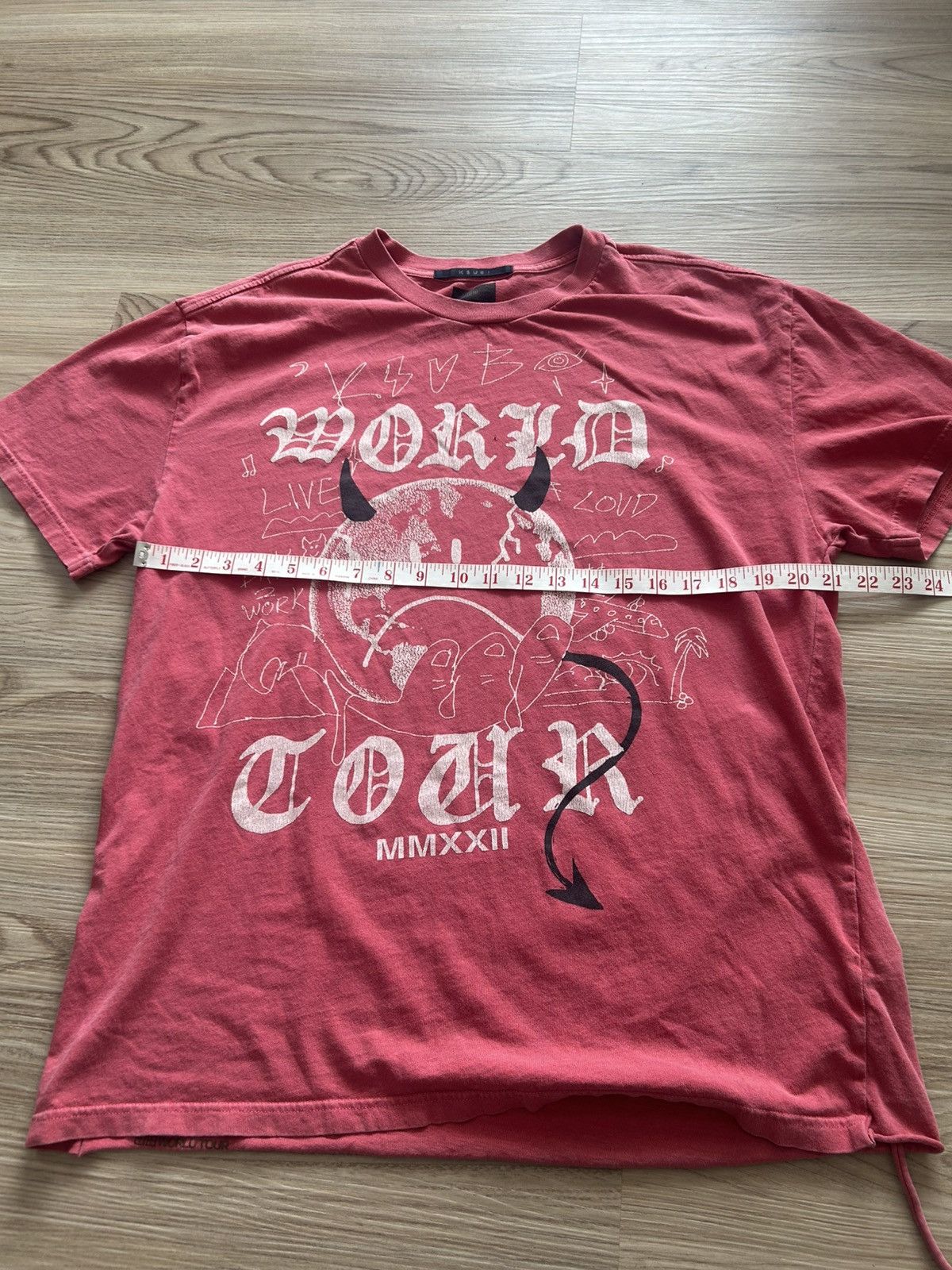 Ksubi Ksubi world tour Metal tee size Medium Red Size US M / EU 48-50 / 2 - 7 Thumbnail