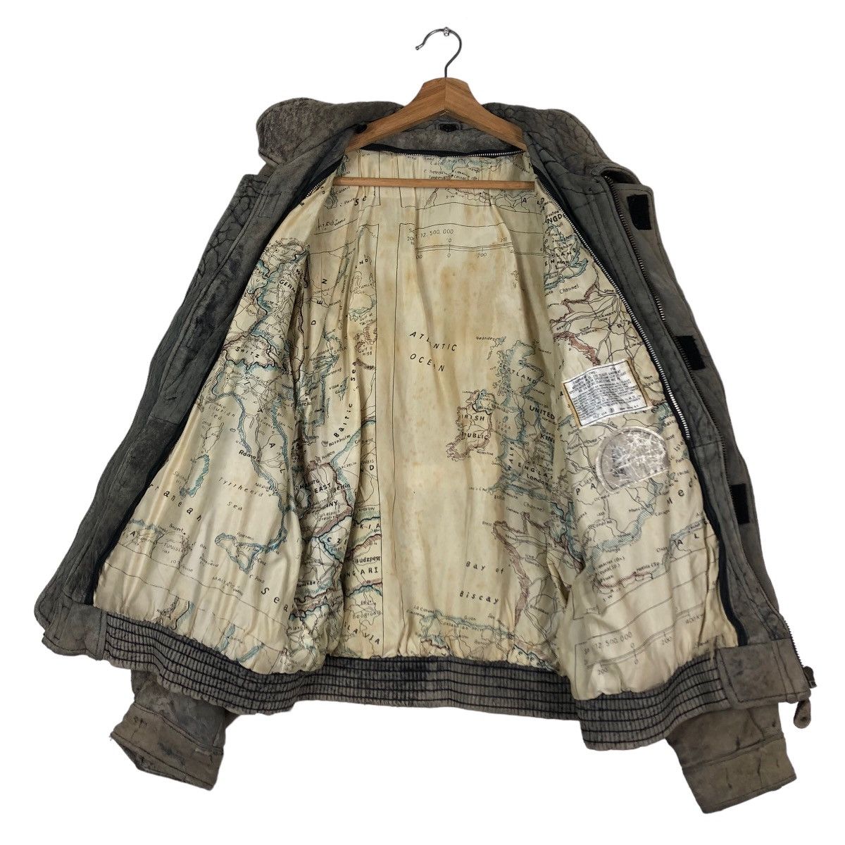 Vintage 🔥Vintage Fly Leather Jacket Bomber Map Lining Military Size US M / EU 48-50 / 2 - 13 Thumbnail