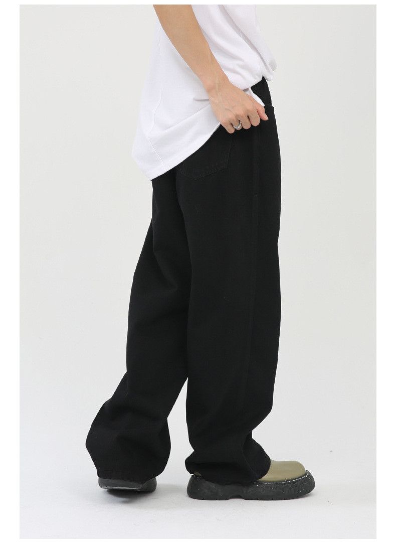 Japanese Brand × Jean Japanese retro solid color loose wide-leg straight jeans Size US 32 / EU 48 - 4 Thumbnail