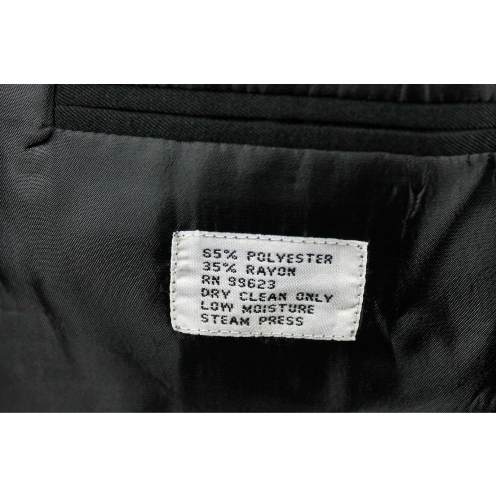 Vintage Vitali Jacket Mens 42L Black Solid Polyester & Rayon Sport Coat Blazer Long 3-Button Business Casual Formal Party/Cocktail Travel Wedding Mens Size 42R - 7 Thumbnail