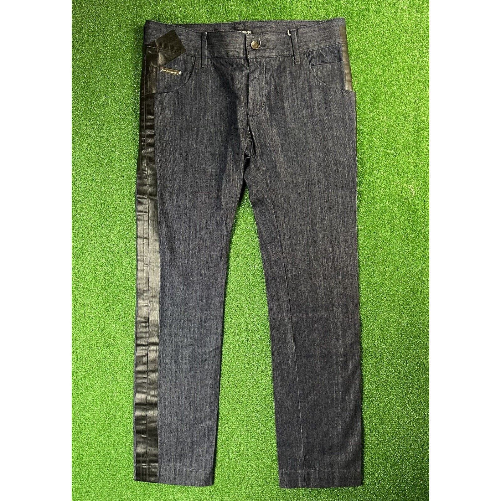 image of Dolce Gabbana Medium 33 31 Duct Tape Jeans Pants Made Italy in Blue, Men's