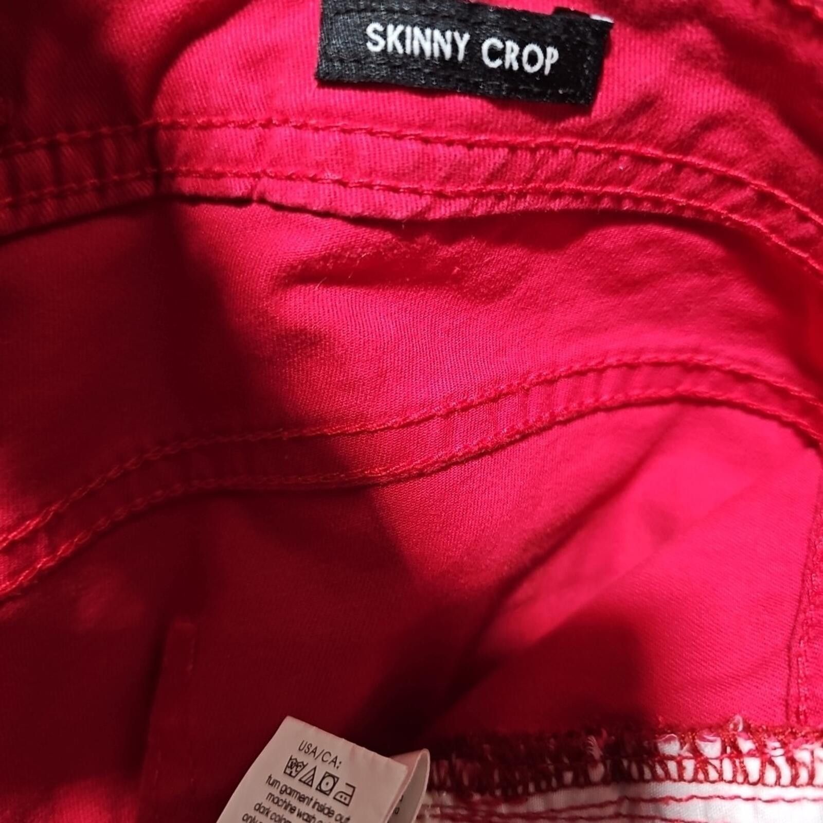 Calvin Klein Calvin Klein Sz 8 Skinny Crop Red Jeans Size 30" / US 8 / IT 44 - 3 Thumbnail