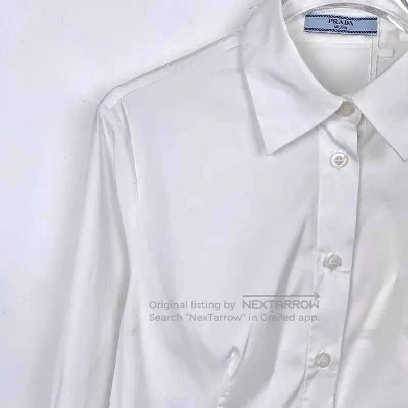 Prada Prada White Cotton Long Sleeve Shirt. Size US XS / EU 42 / 0 - 2 Thumbnail