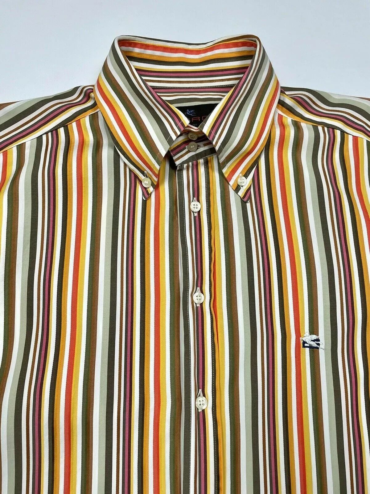 Etro ETRO Men’s Stripped Shirt Orange Size 41 Size US XL / EU 56 / 4 - 4 Thumbnail