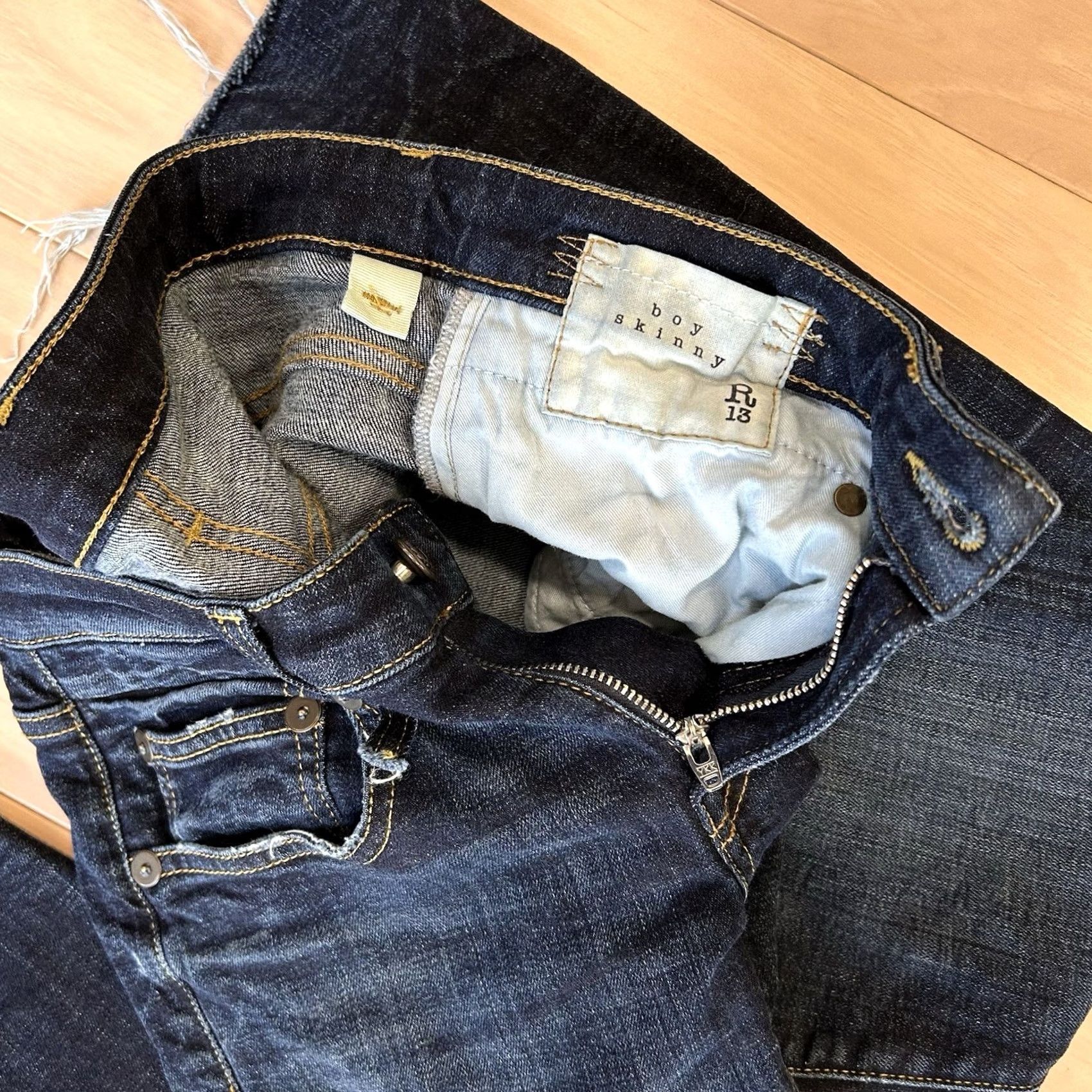 R13 R13 Indigo Denim Blue Jean Skinny Boy Howell Made Italy 27x26 Women’s Size 27" / US 4 / IT 40 - 7 Thumbnail