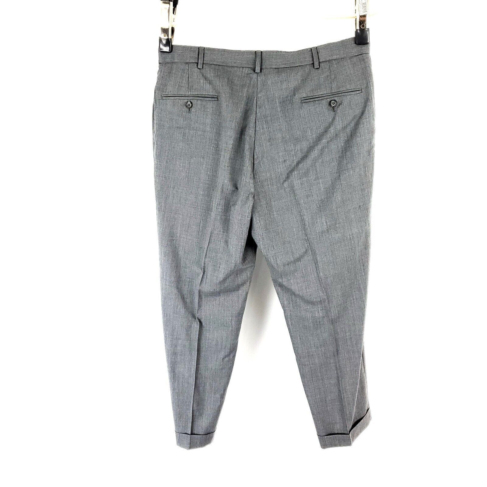 Hart Schaffner Marx Hart Schaffner Marx Wool Dress Pants 36/28 Gray Mid Rise Fla Size 36R - 7 Thumbnail