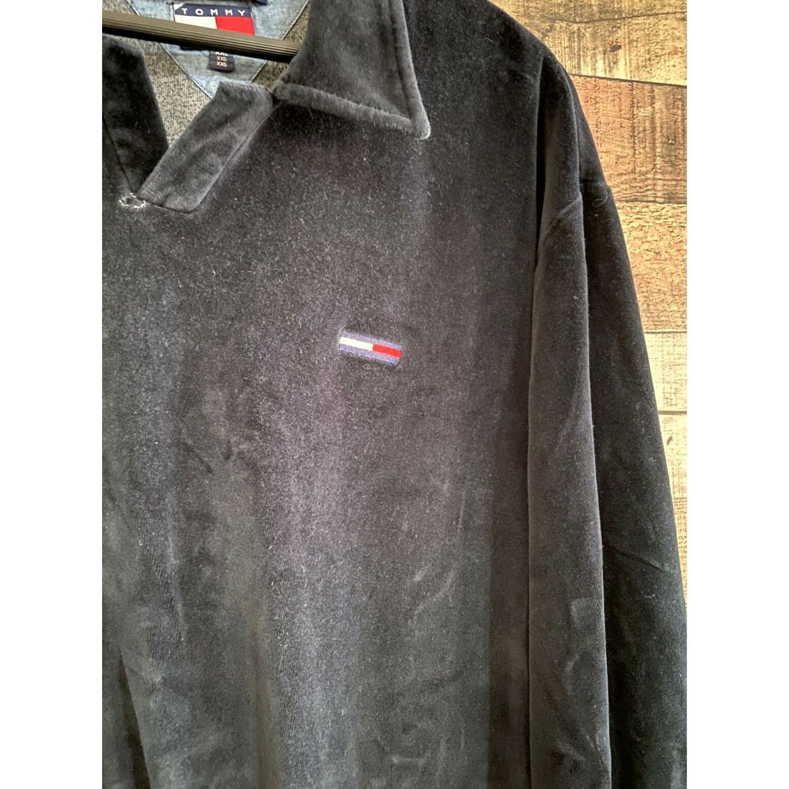 Tommy Hilfiger VINTAGE Tommy Hilfiger Jeans Green Velor feel Quarter Zip Sweatshirt 2XL Mens Pullover Fleece 90s Shoes? Size US XXL / EU 58 / 5 - 2 Thumbnail