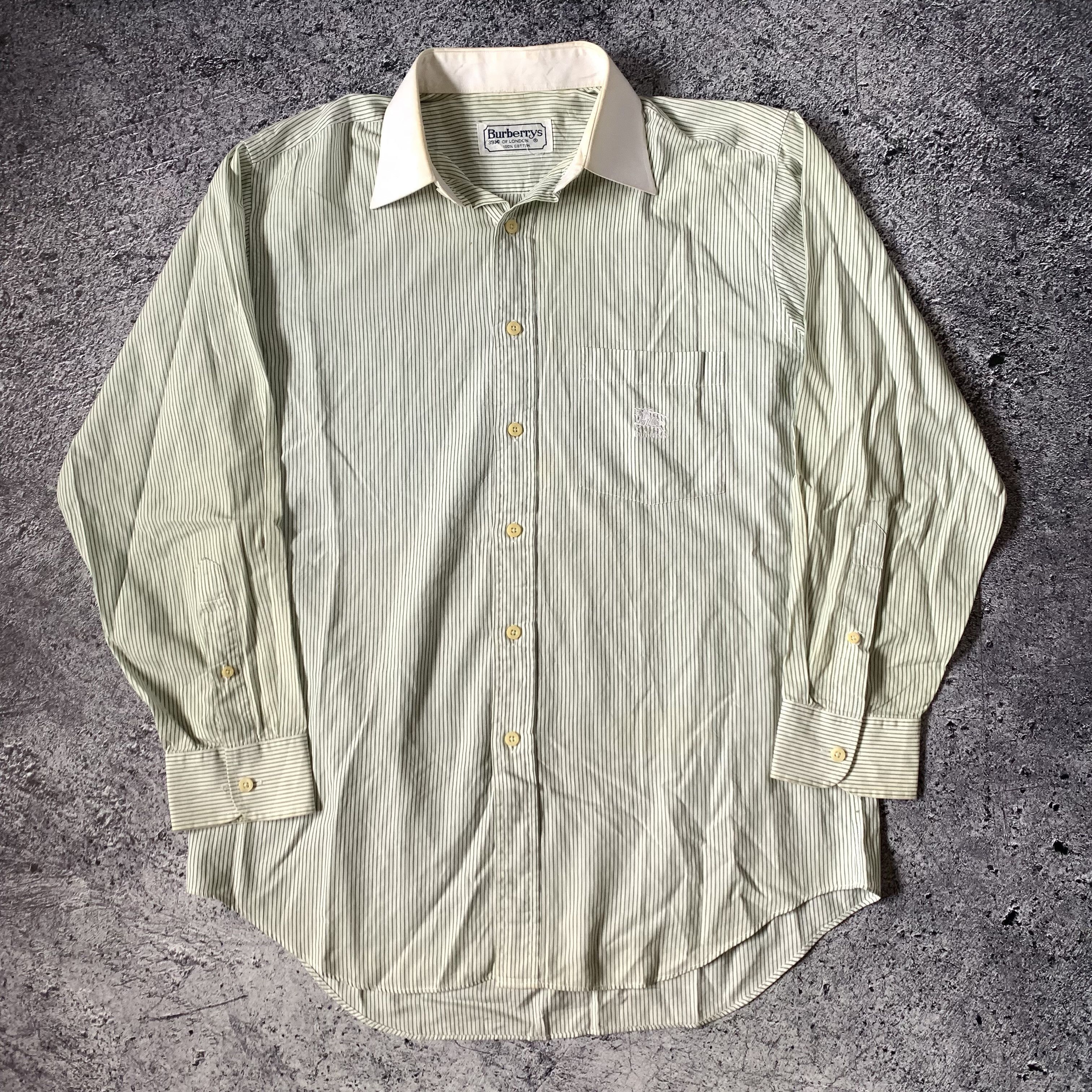 Burberry Vintage 90s Burberrys Striped Pocket Longsleeve Button Shirt Size US M / EU 48-50 / 2 - 1 Thumbnail