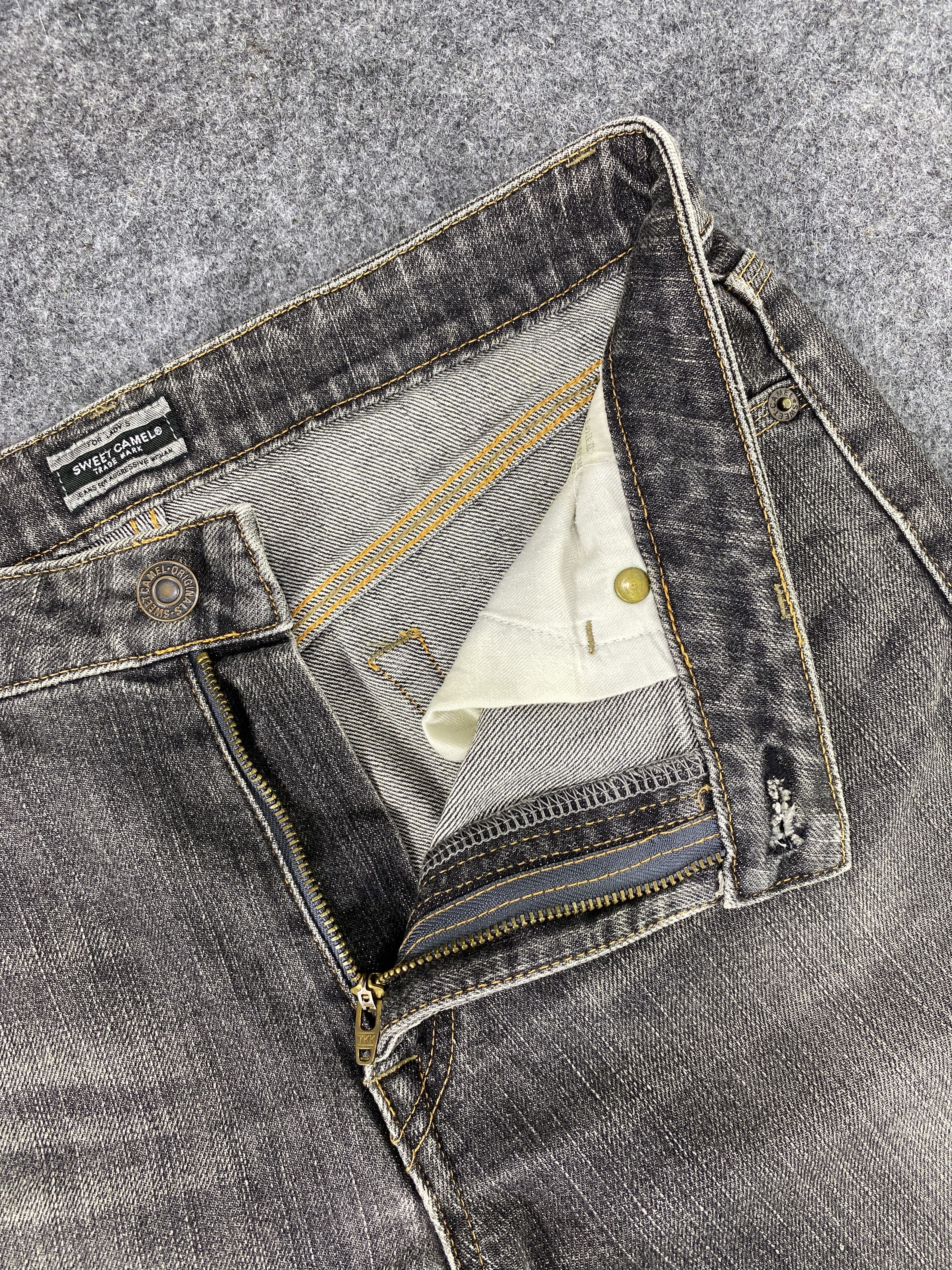 Japanese Brand Sweet Camel Black Wash Bootcut Jeans - J1071 Size 29" - 7 Thumbnail
