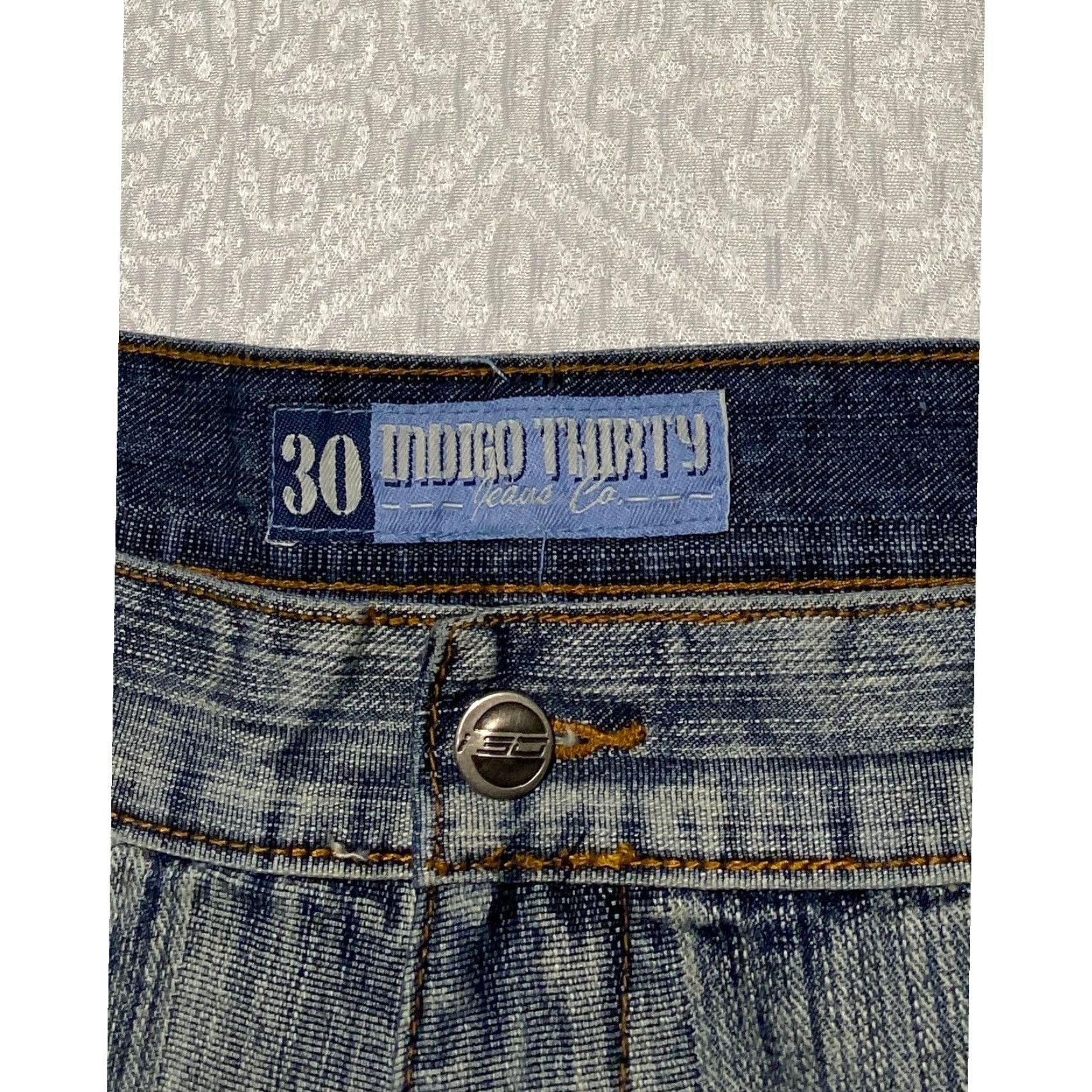 CO Indigo Thirty Jeans Co Jeans Men 42x34 Blue Wash Denim Straight Wide Leg Pants Size US 42 / EU 58 - 4 Thumbnail