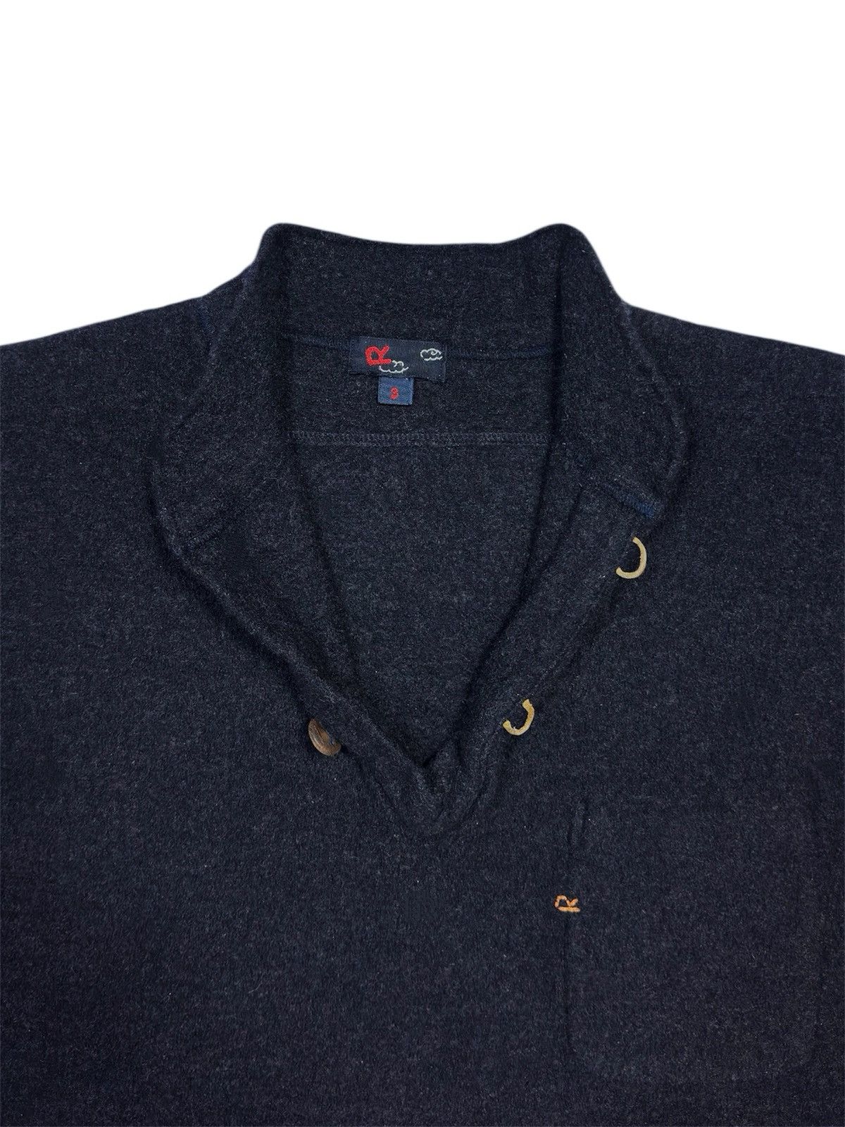45rpm 2010s 45RPM DARK INDIGO DYED WOOD BUTTONS WOOL SWEATER Size US M / EU 48-50 / 2 - 3 Thumbnail