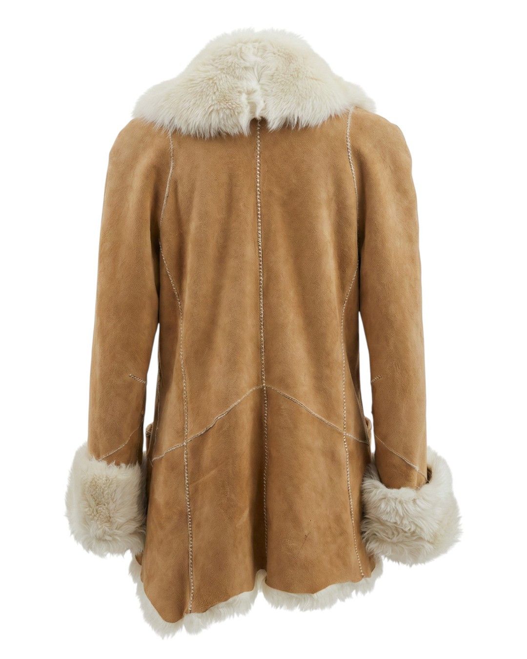 Roberto Cavalli F/W 2001 SHEEP FUR SHEARLING RAW STITCHED COAT Size M / US 6-8 / IT 42-44 - 2 Thumbnail