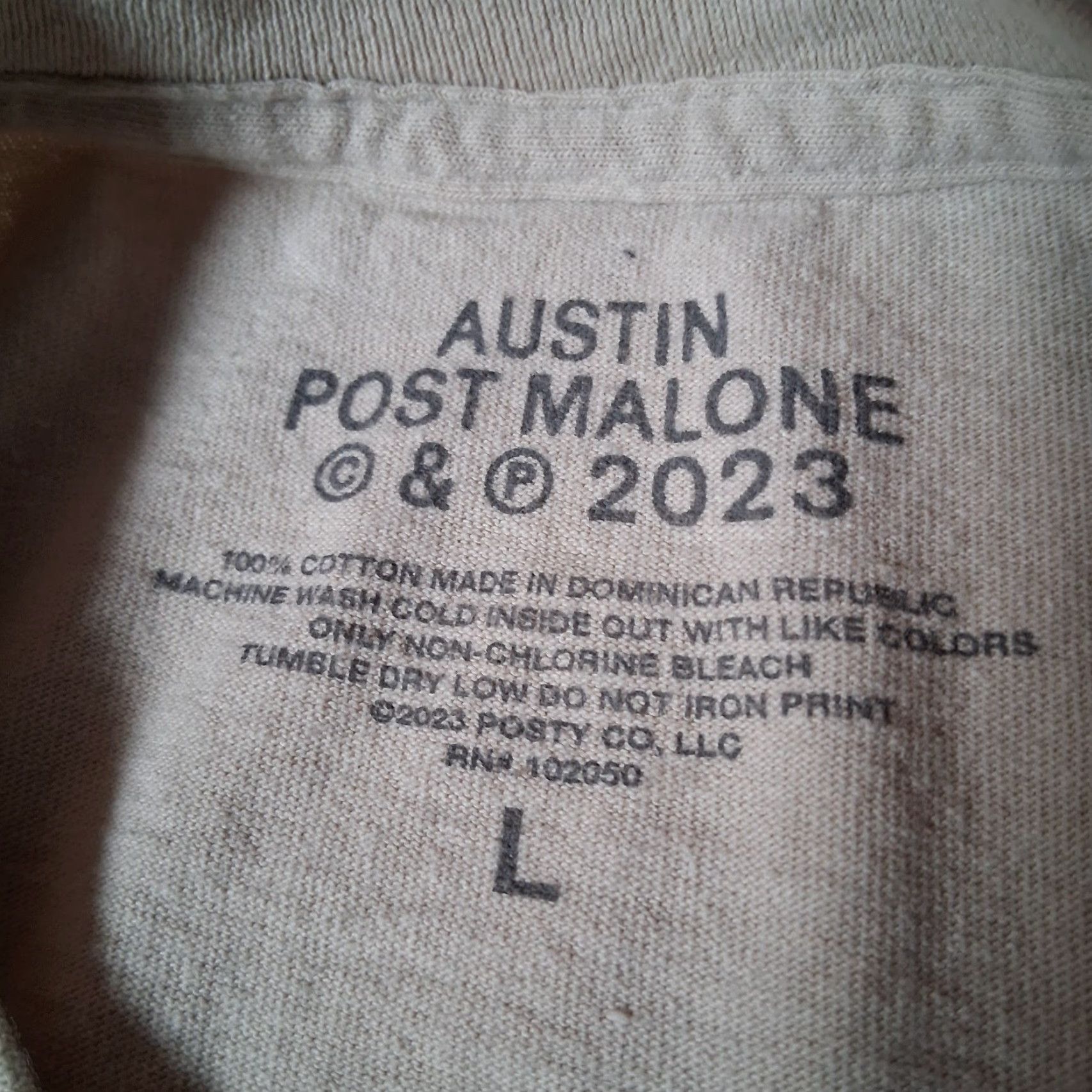 Vintage Posty Co Austin Post Malone Shirt Men L Graphic T Beige Short Sleeve Crew Neck Music 2020s Pop Culture Cotton Tan Size US L / EU 52-54 / 3 - 7 Thumbnail