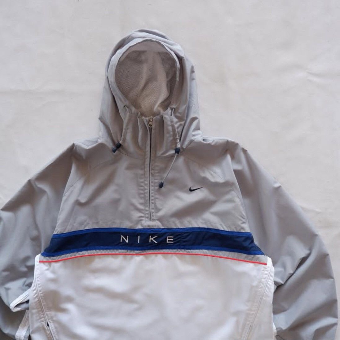 Nike × Vintage Nike Spell Out Half Zip Hood Size US XL / EU 56 / 4 - 2 Thumbnail