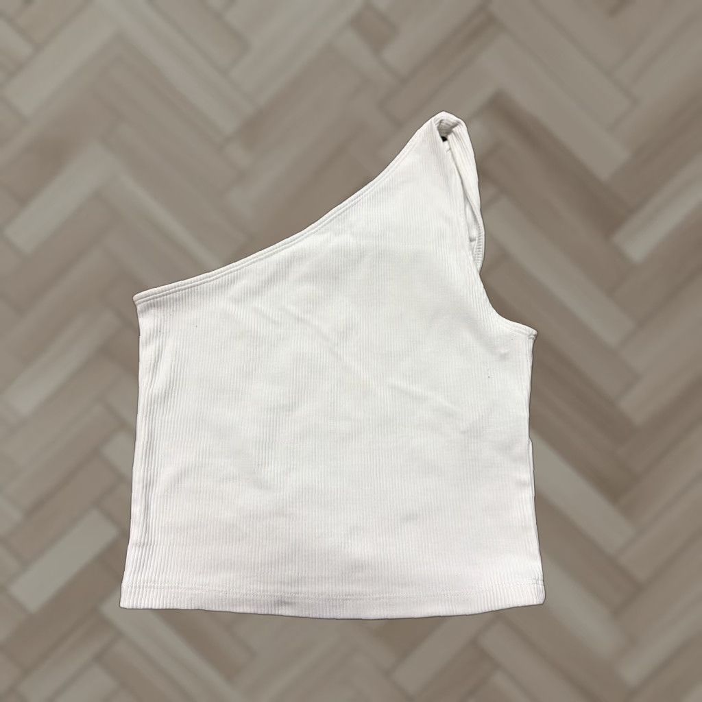 Abercrombie & Fitch Abercrombie & Fitch Women's Tank One Shoulder White Medium S Size S / US 4 / IT 40 - 1 Thumbnail
