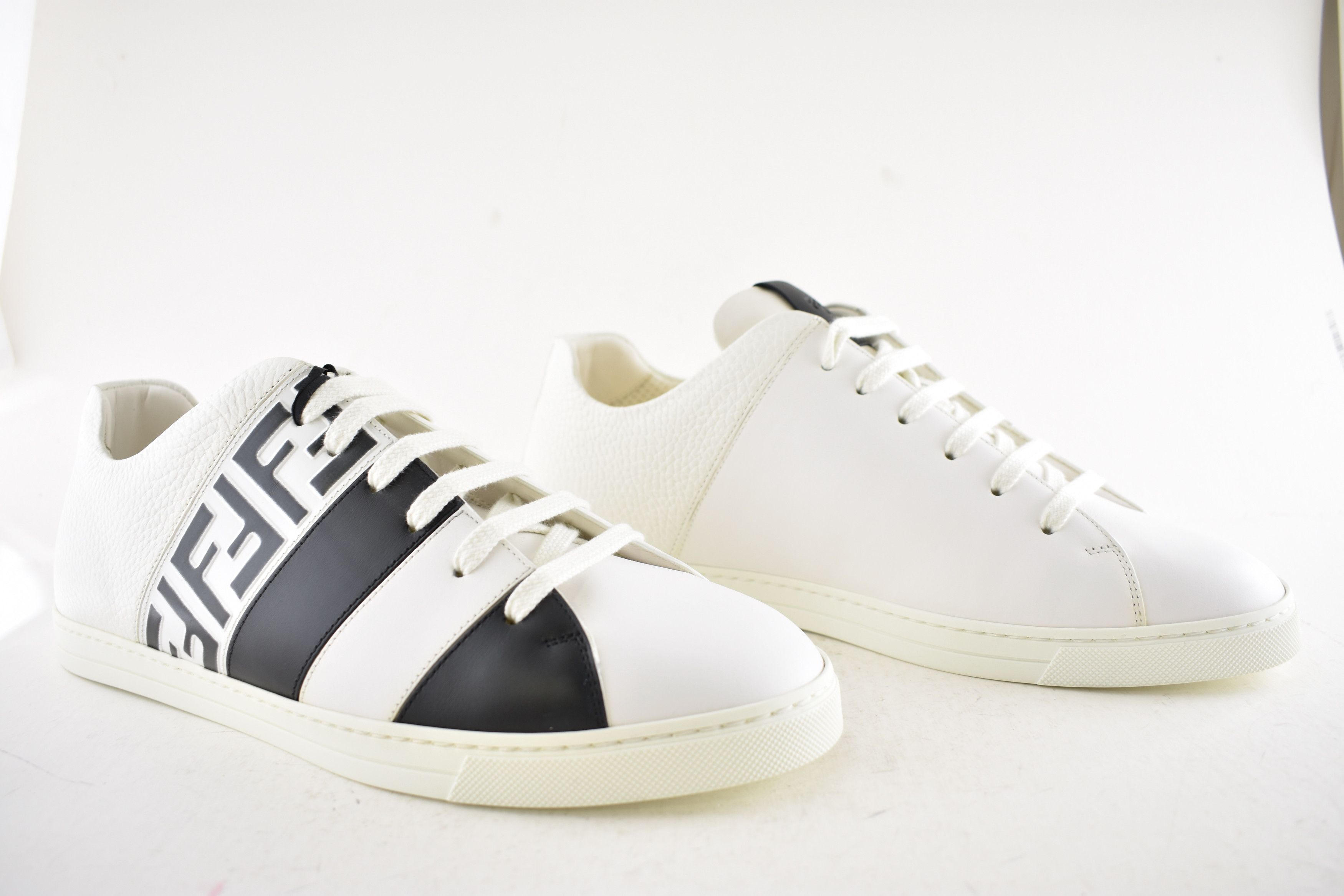 Fendi Fendi Black Leather FF Logo Low Trainer Sneaker UK 9 US 10 Size US 10 / EU 43 - 6 Thumbnail