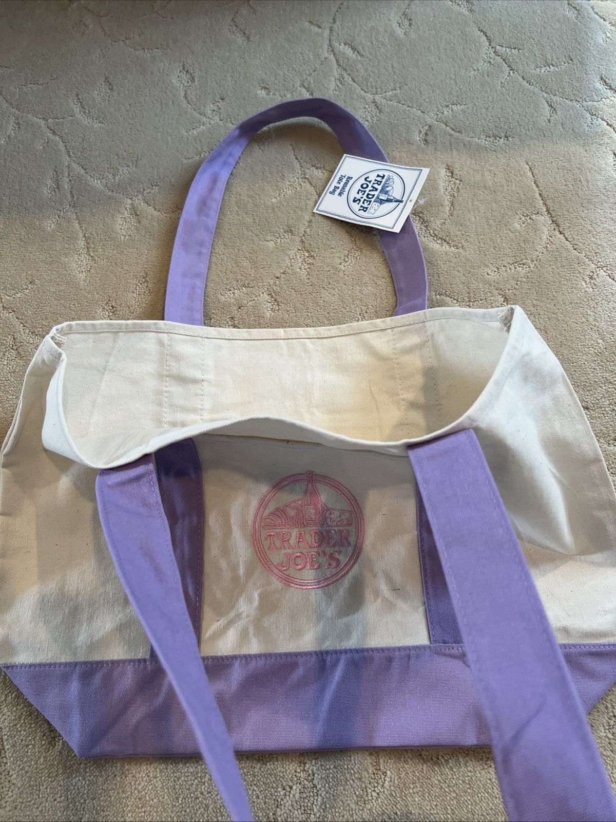 Other Trader Joe’s Spring 2026 Lavender Canvas Tote NWT Size ONE SIZE - 5 Thumbnail