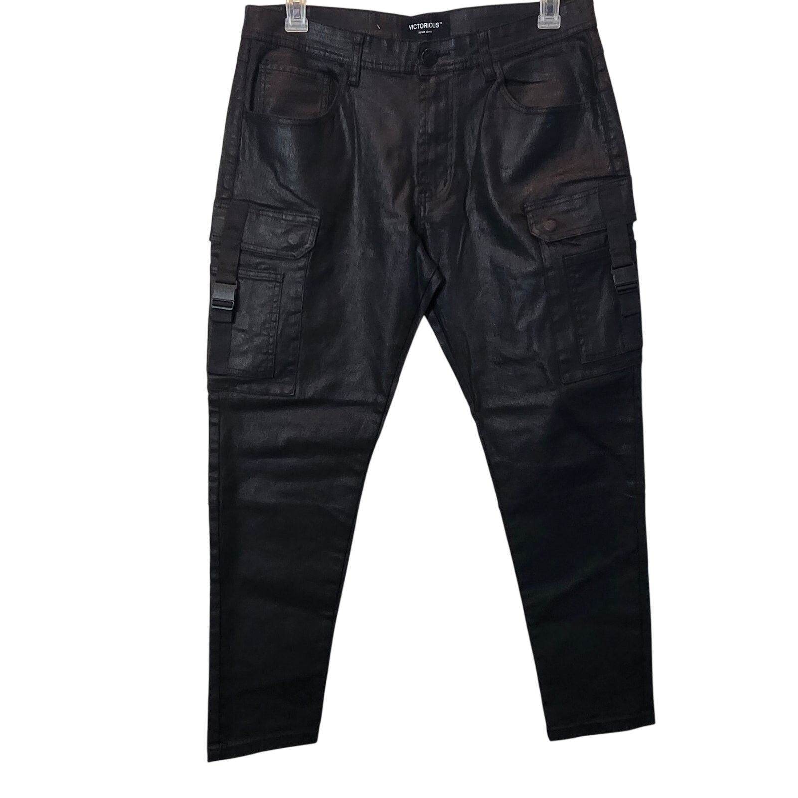 Other Victorious denim jeans cargo 34 x 30 black coated buckles Size US 34 / EU 50 - 1 Thumbnail