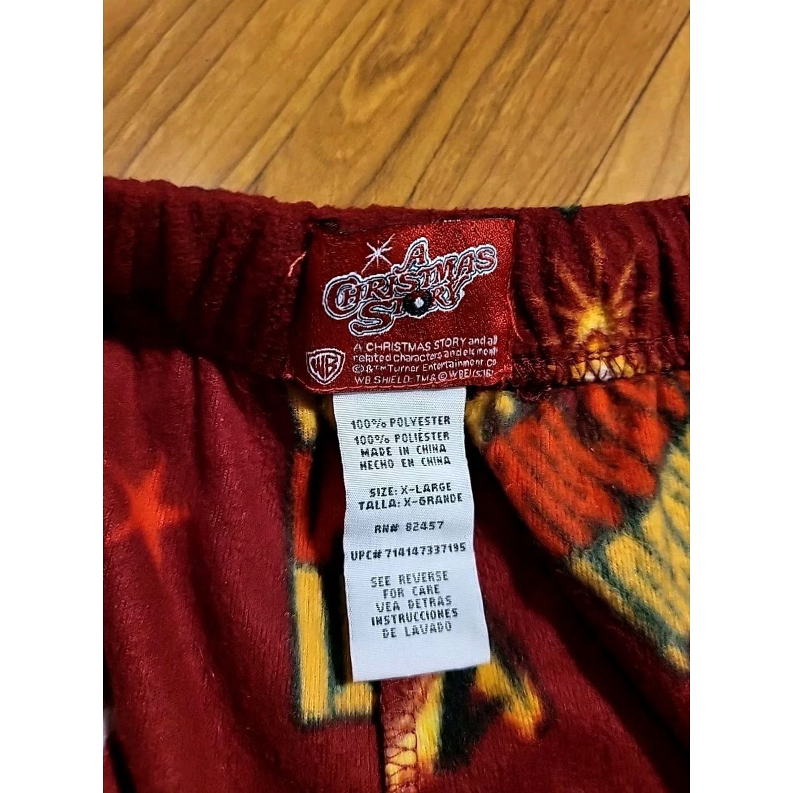 Vintage A Christmas Story Mens XL Pajama Pants Red Yellow 34" x 32" Bottoms Holiday Sleepwear Pants Regular Size Size US 36 / EU 52 - 3 Thumbnail