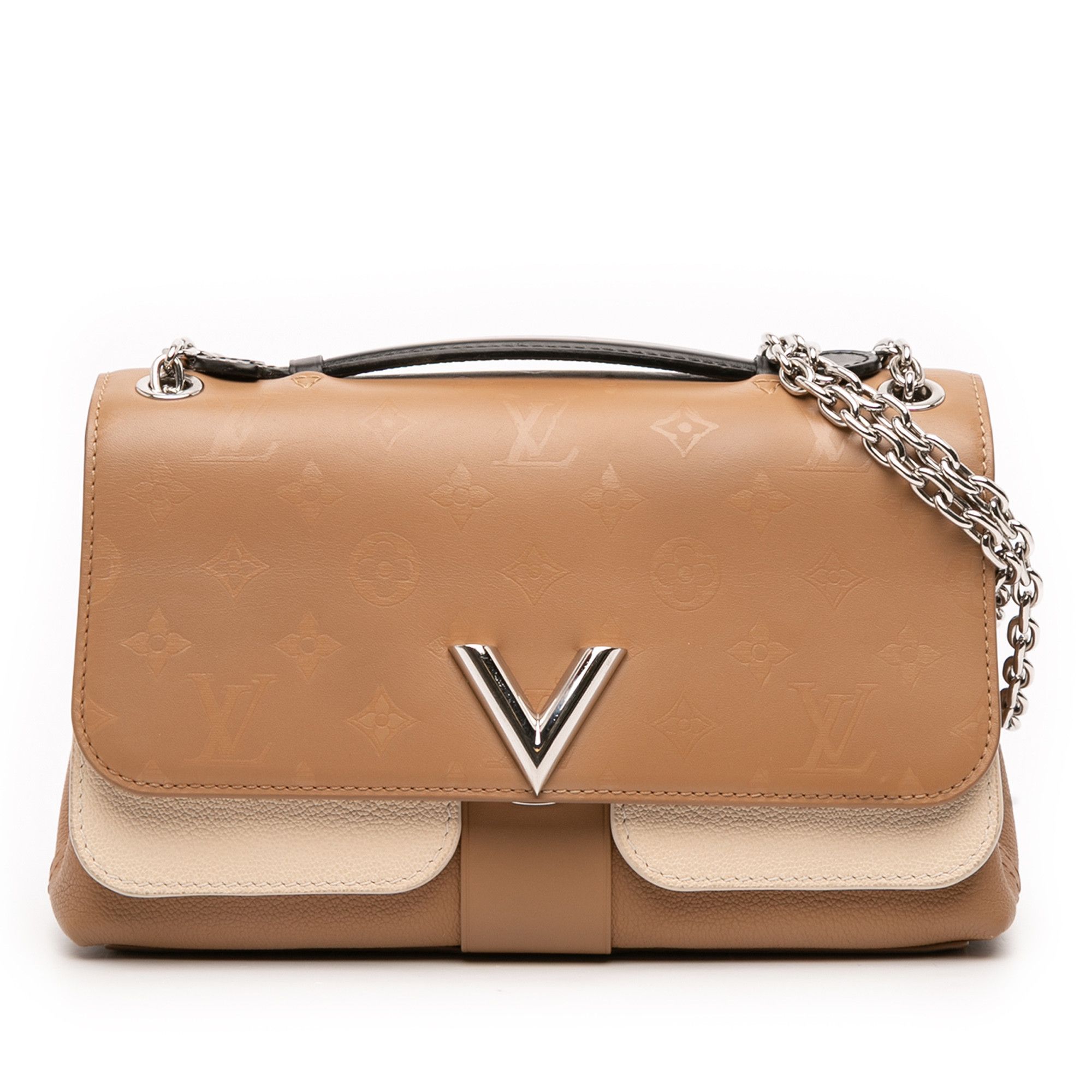 Louis Vuitton Louis Vuitton Bicolor Monogram Cuir Plume Ecume Very Chain Bag Size ONE SIZE - 1 Thumbnail