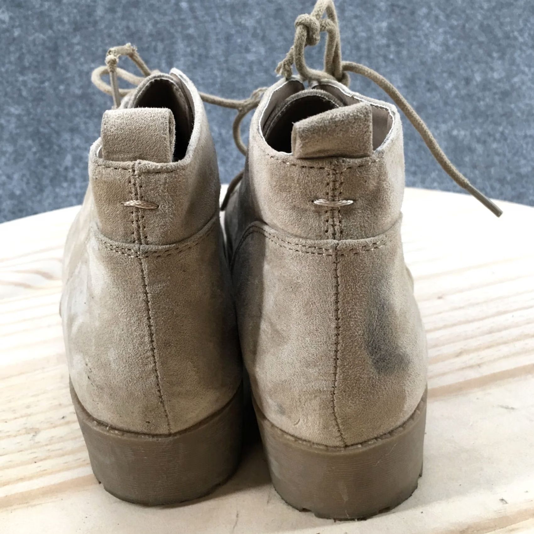 Vintage Unionbay Boots Womens 9 M Chelsea Beige Lace Up Casual Comfort Block Heels Ankle Size US 9 / IT 39 - 7 Thumbnail