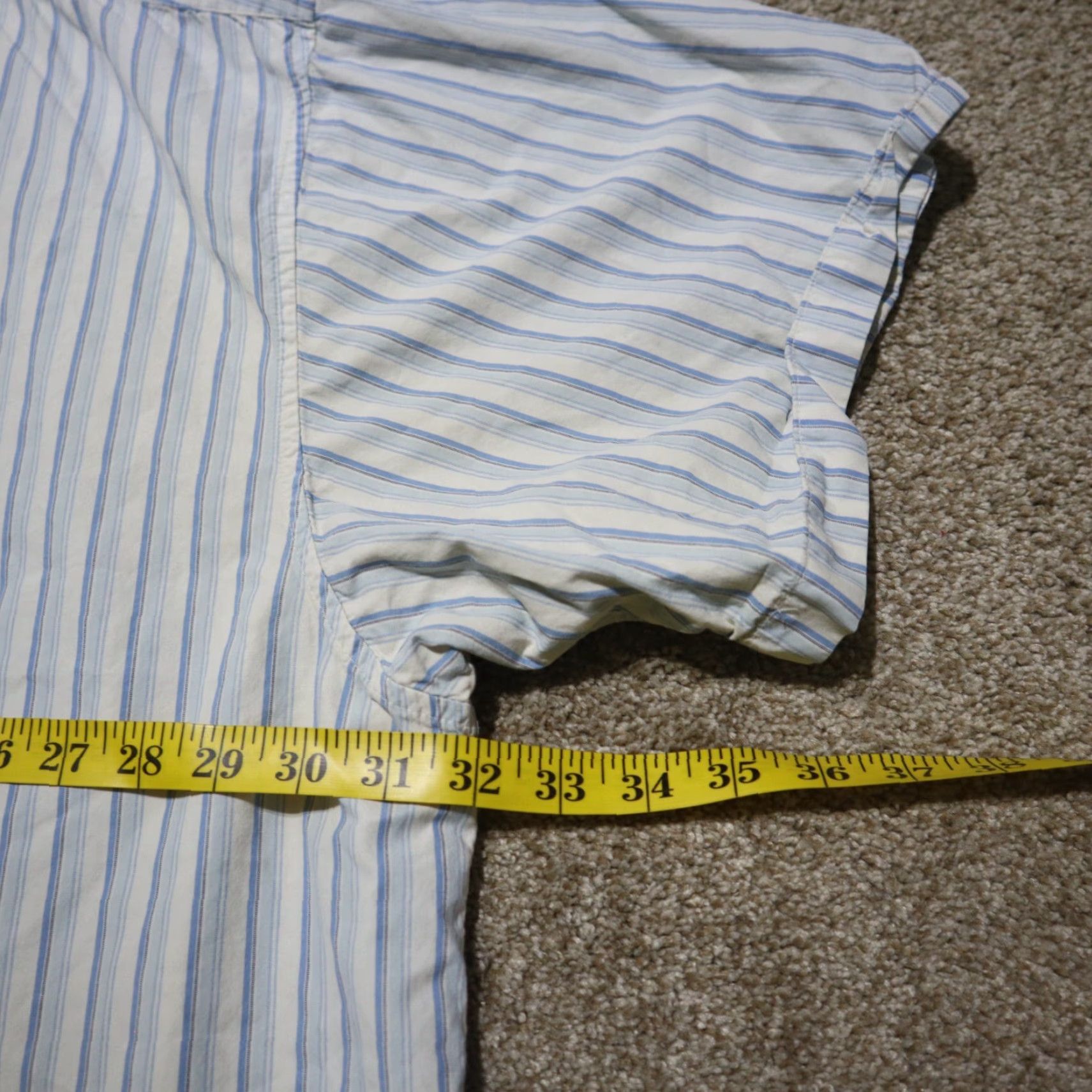 Izod IZOD Shirt Button-Up Long Sleeve Casual Adult Men's 4X Plus Blue Striped Cotton Logo 90s Theme Mens Size US XXL / EU 58 / 5 - 5 Thumbnail