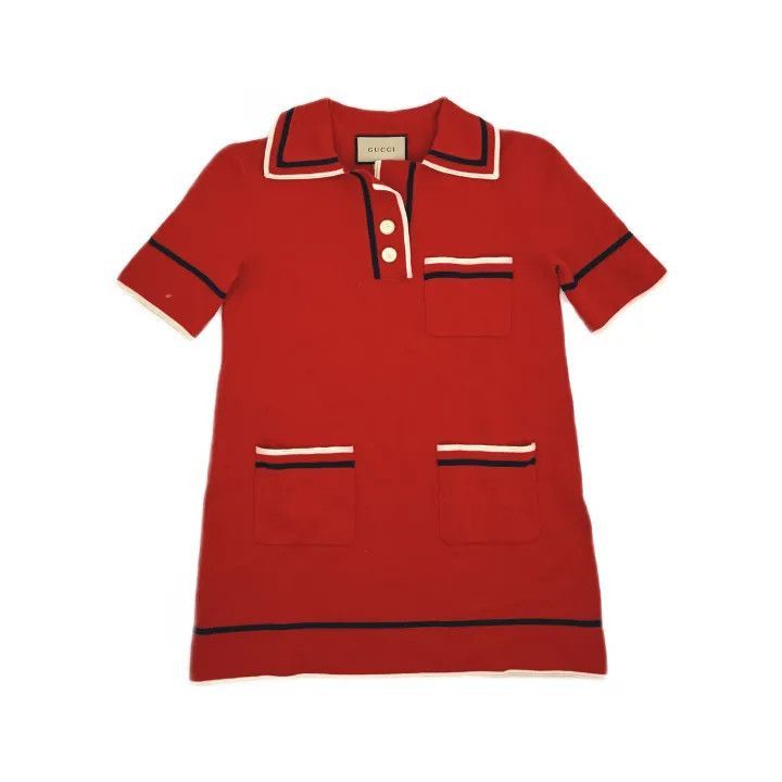 Gucci Gucci Red A-Line Knit Dress for Women-2507 Size XS / US 0-2 / IT 36-38 - 1 Thumbnail