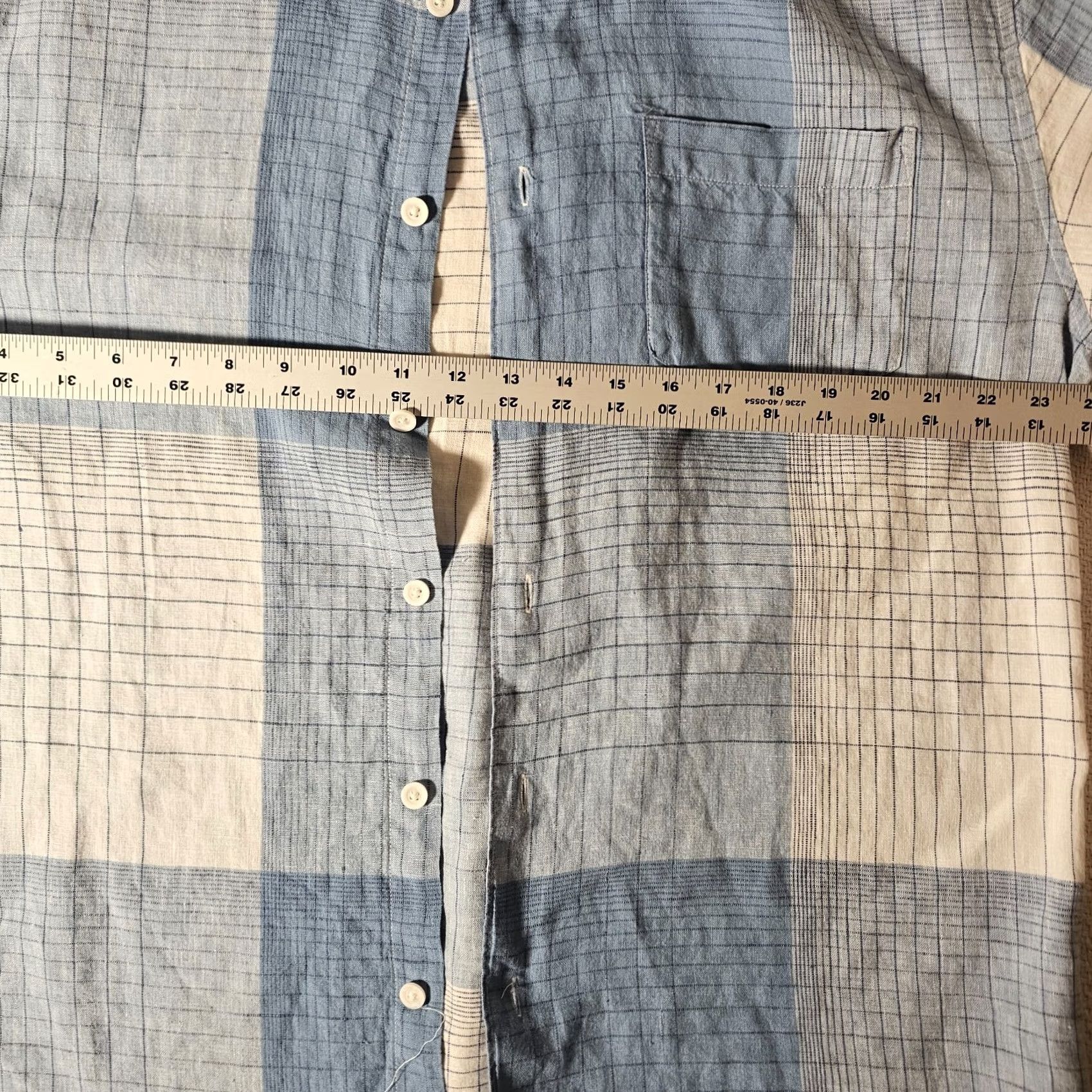 Cubavera Cubavera Shirt Mens L Blue Linen Checkered Button Short Sleeve Beach Size US L / EU 52-54 / 3 - 7 Thumbnail
