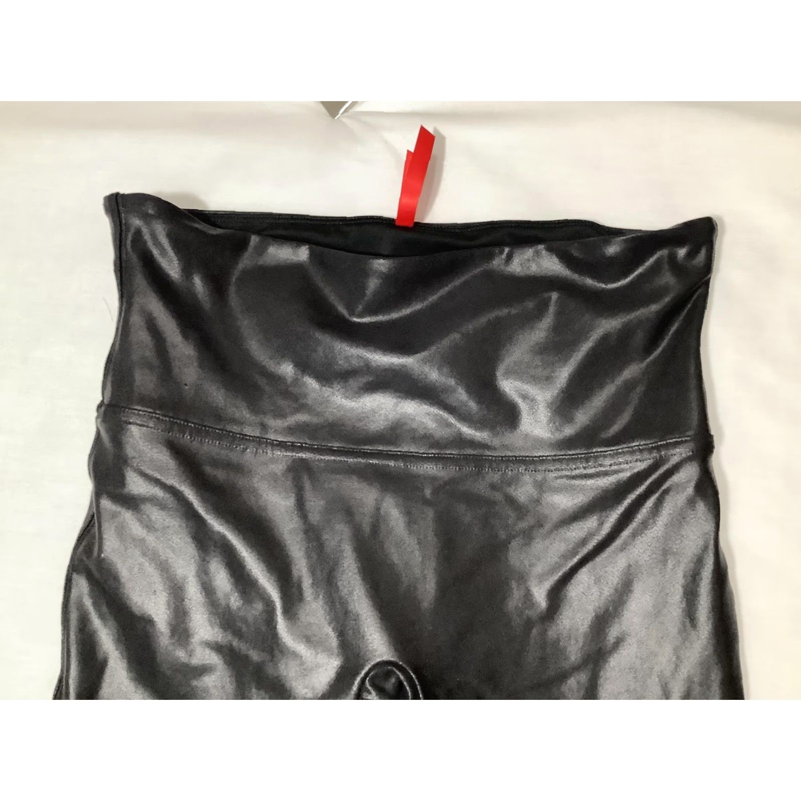 Spanx SPANX Faux Leather Leggings Womens Large Black High Rise Shaping Pull On Pants Size 36" / US 14 / IT 50 - 2 Thumbnail