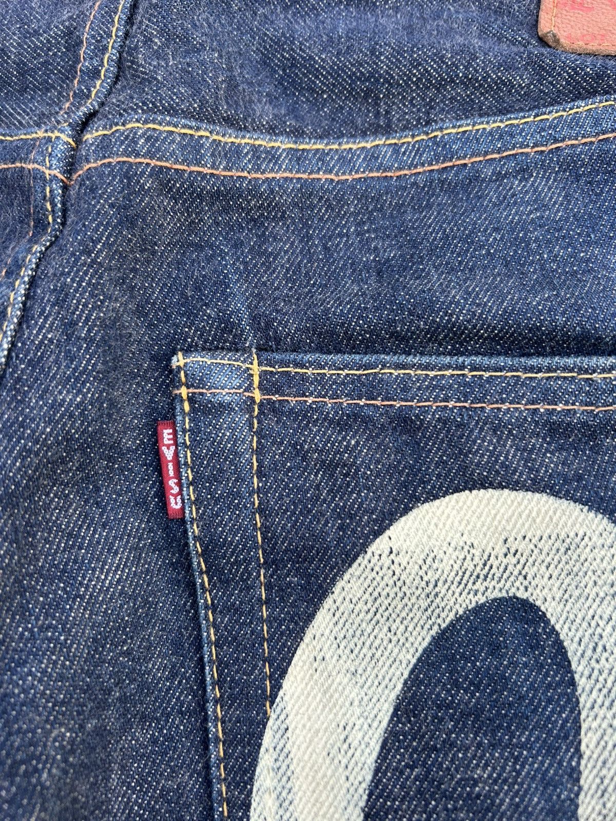 Kapital VINTAGE EVISU SELVEDGE THRASHED DENIM JEANS Size US 32 / EU 48 - 2 Thumbnail