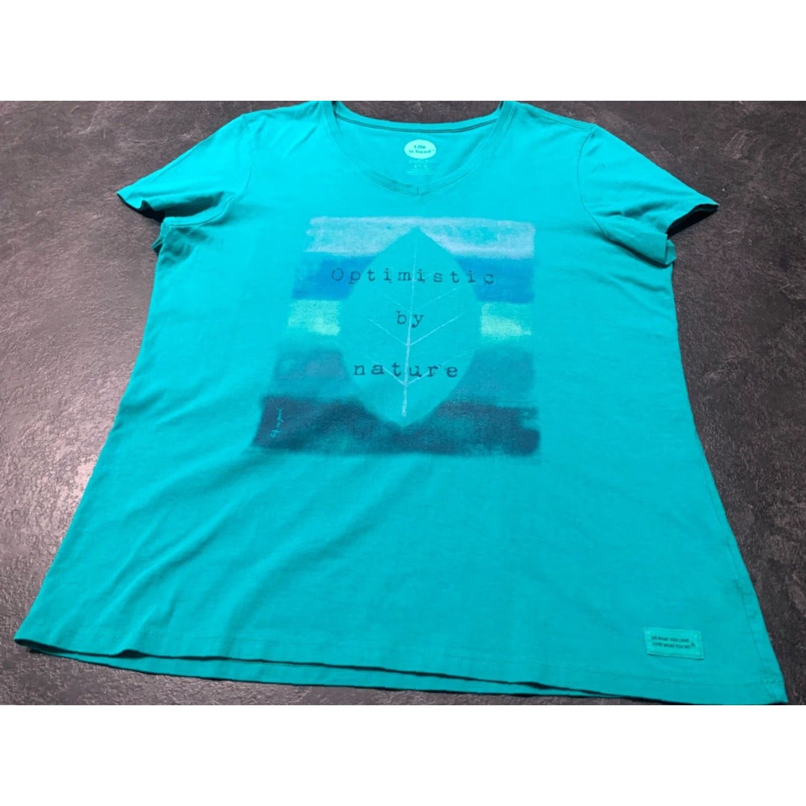 Life is Good VINTAGE Life is Good Women's T-Shirt Long Sleeve V-Neck L Green Nature 2000s Casual Women Size L / US 10 / IT 46 - 2 Thumbnail