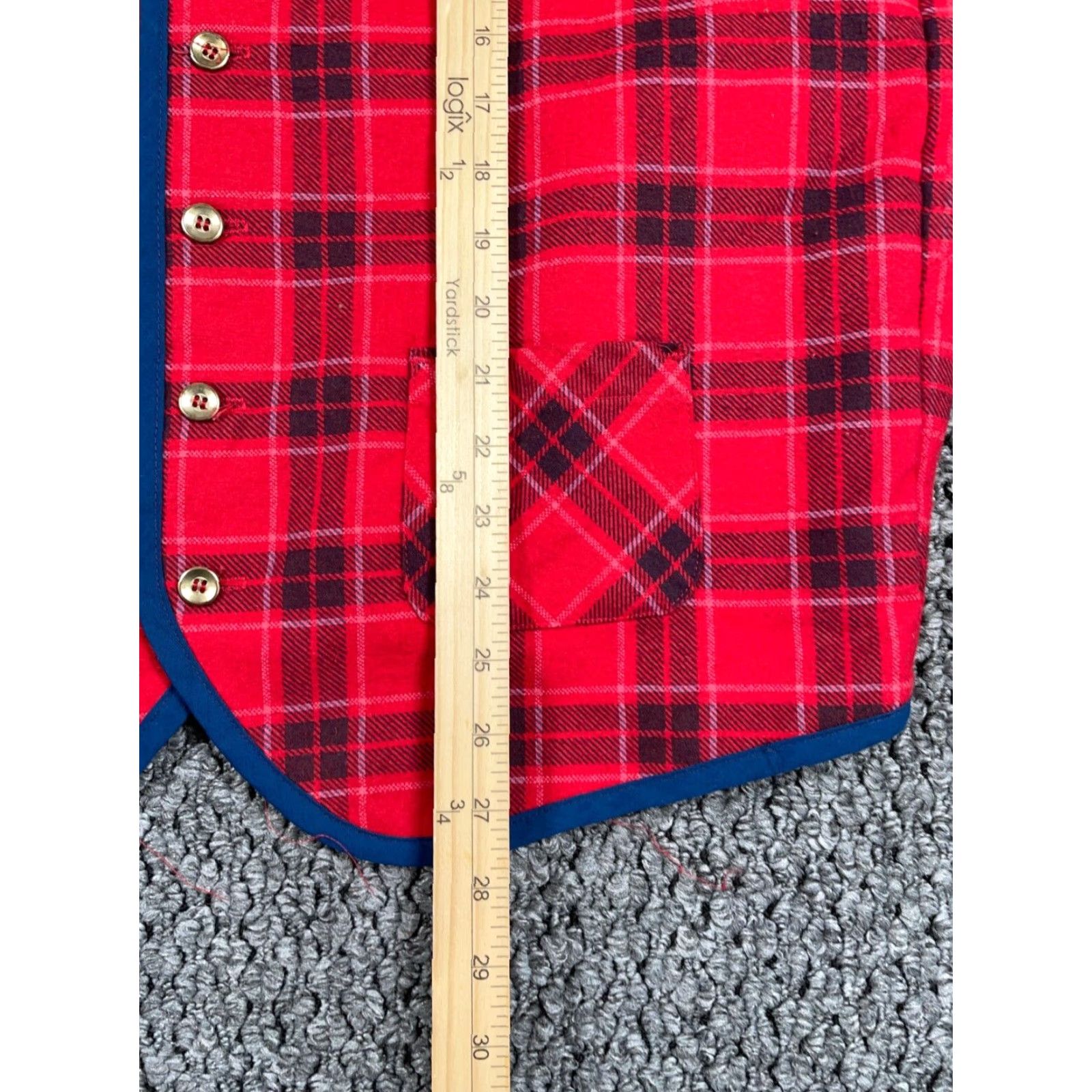 Sears VINTAGE VTG 80s Sears Flannel Vest Adult XL Tall Red Tartan Plaid Quilted Snap Button Size US XL / EU 56 / 4 - 7 Thumbnail