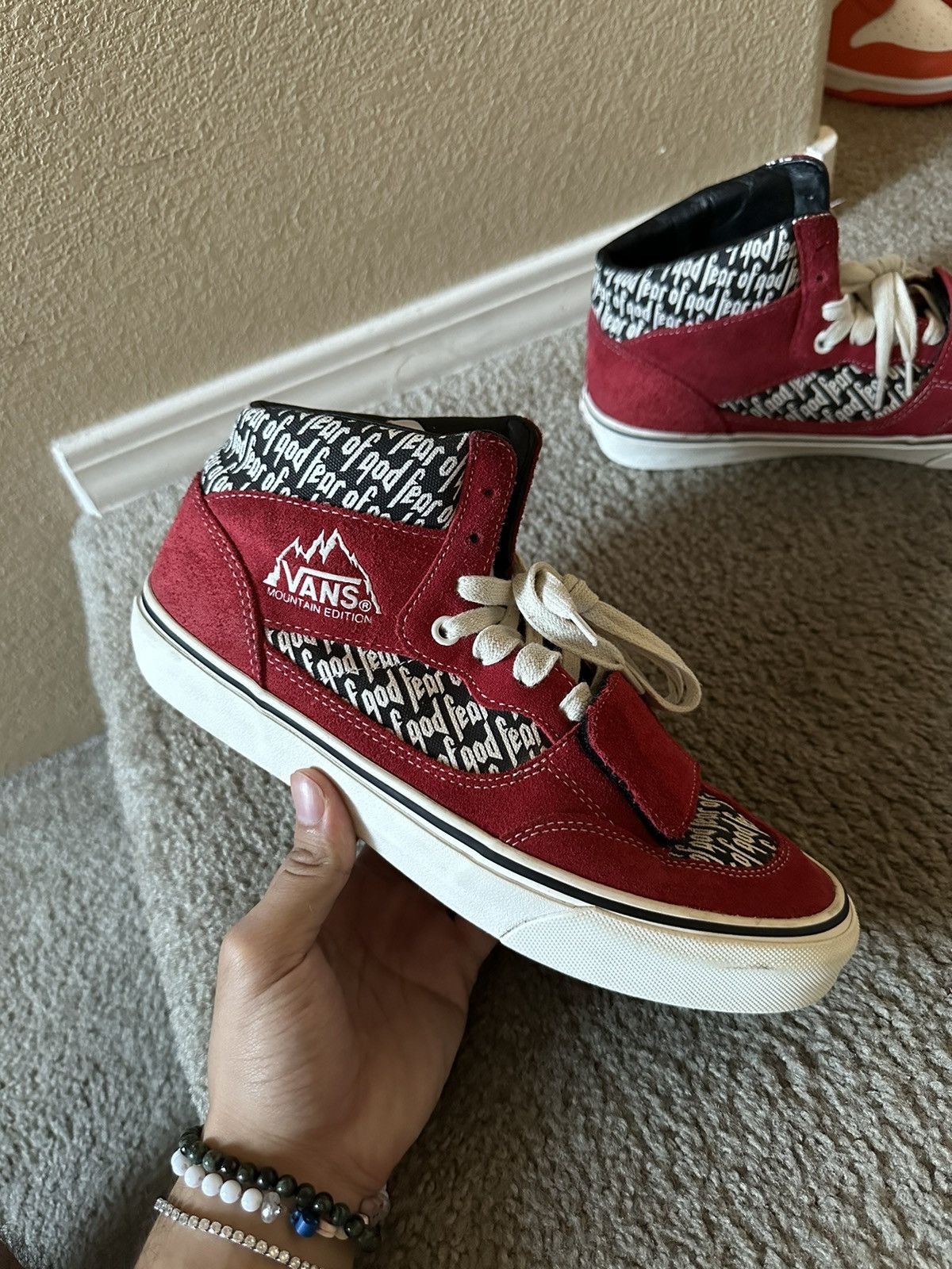 Red fashion fog vans