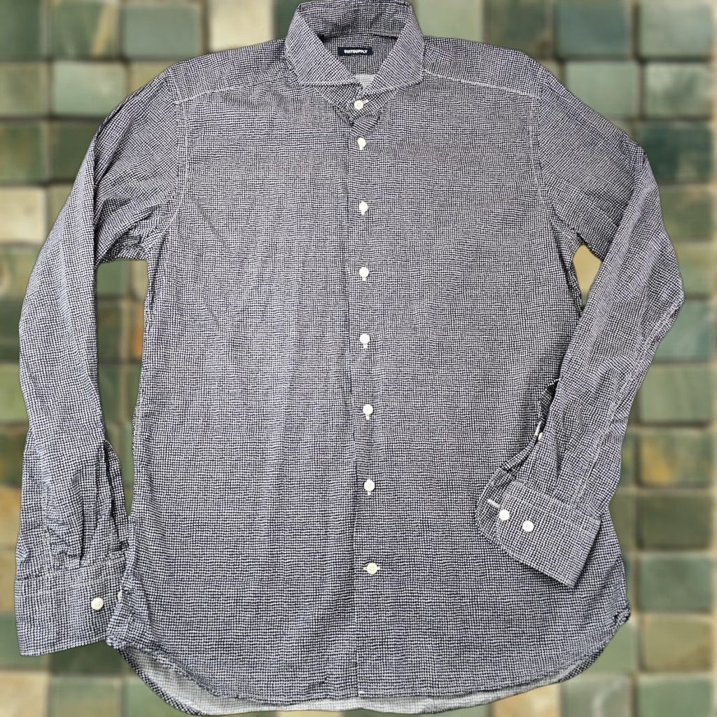 Suitsupply Suitsupply Shirt Mens 40 15 3/4 Blue White Geometric Button Down Long Sleeve Dress Shirt Mens Regular Blue Geometric 100% Cotton Mens Size US L / EU 52-54 / 3 - 1 Thumbnail