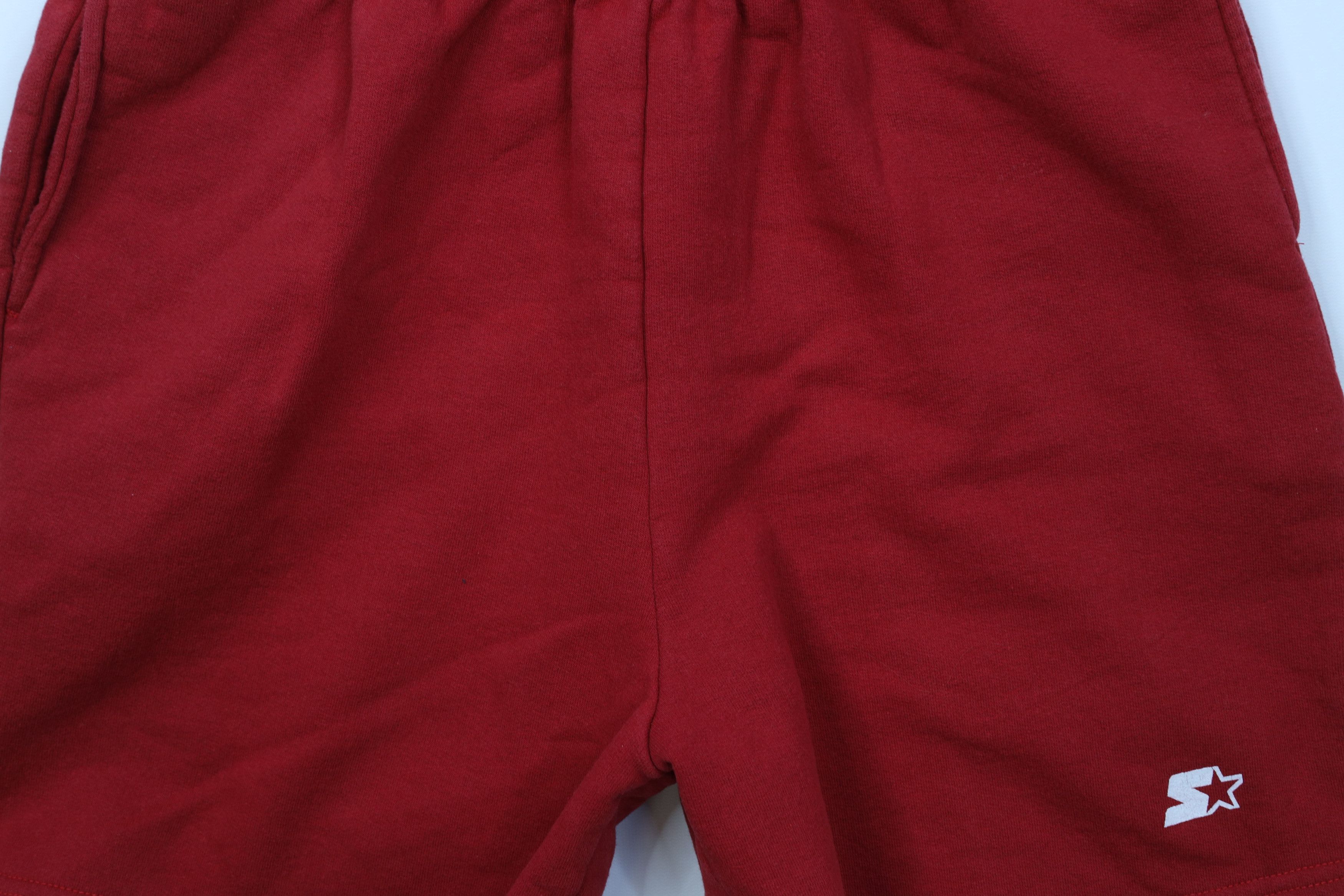 Starter Vintage 90s Starter Faded Above Knee Sweatpants Shorts Red Size US 34 / EU 50 - 3 Thumbnail