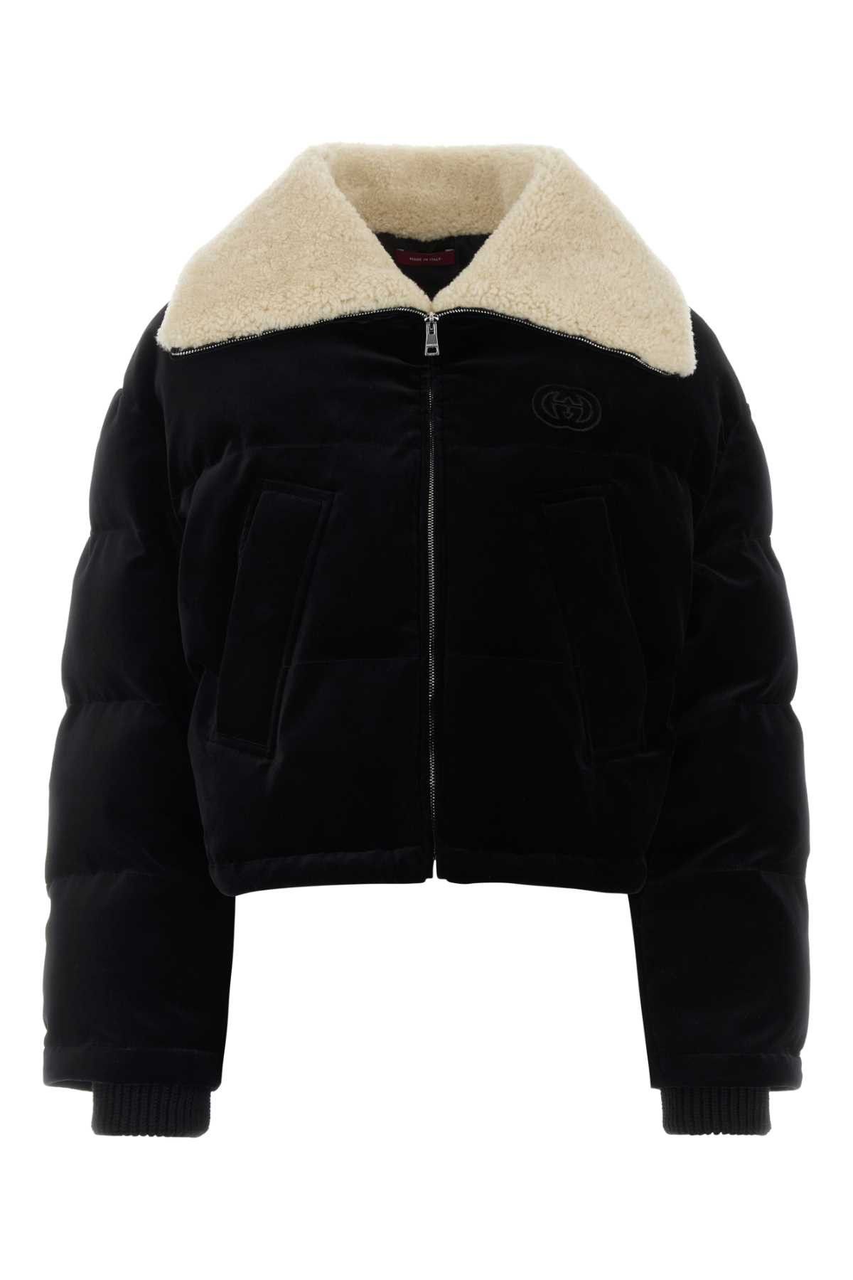 Black Velvet Padded Jacket