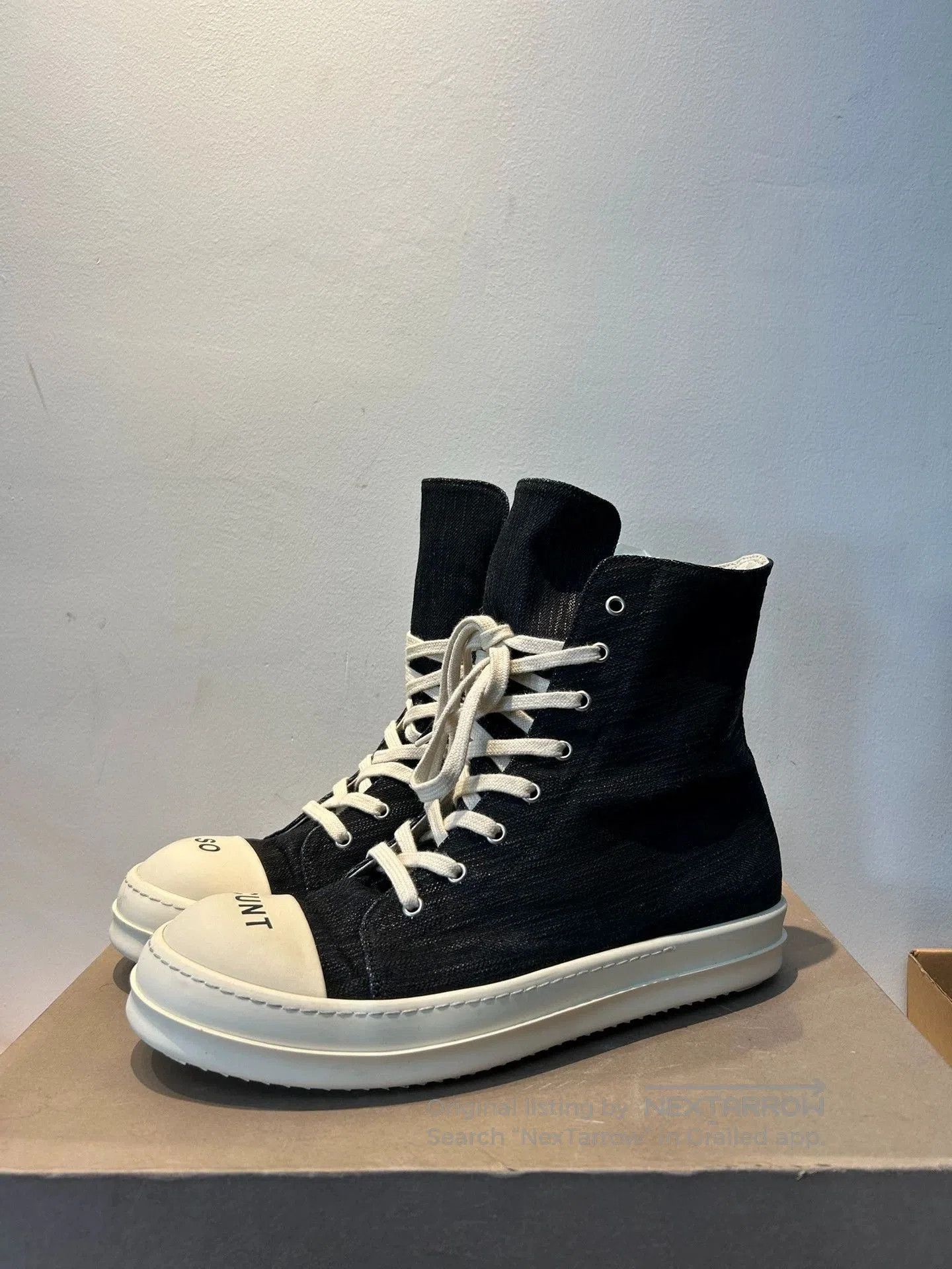 Rick Owens rick owens high-top canvas sneakers in black. Size US 10.5 / EU 43-44 - 1 Thumbnail