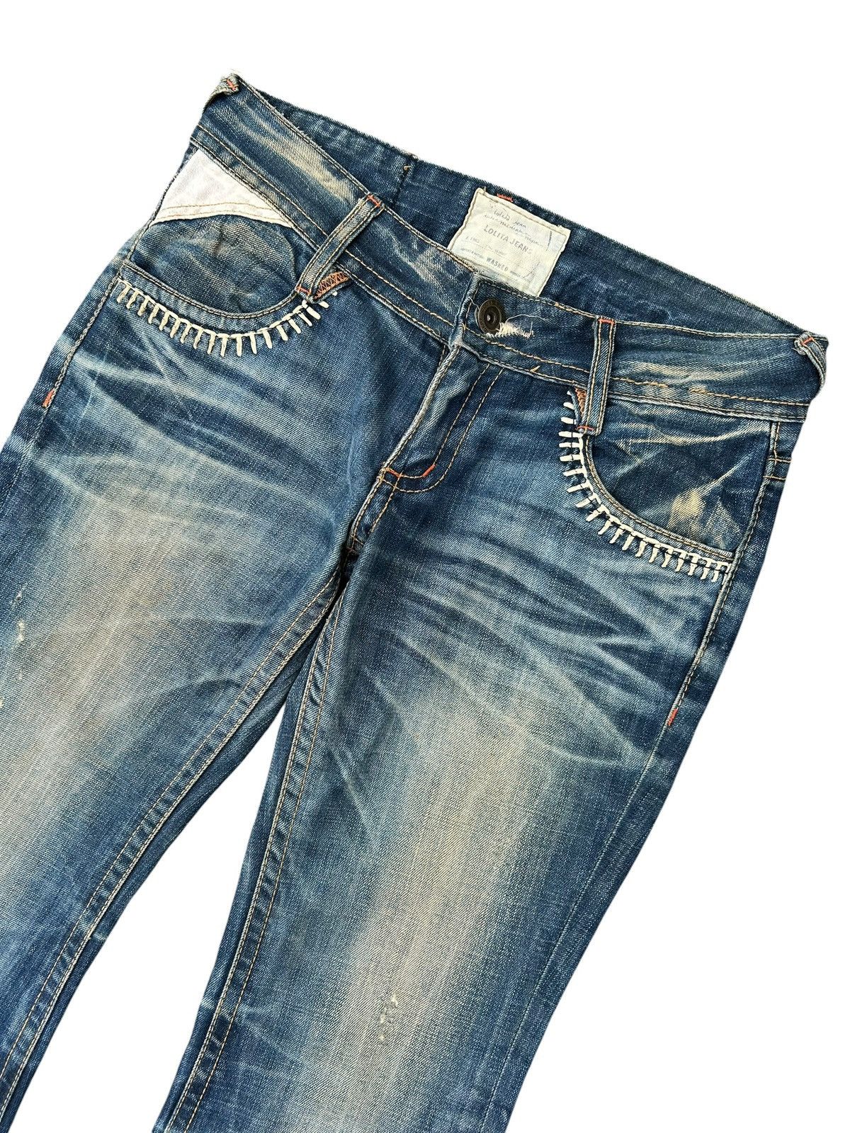 Kapital Flare Yoshitomo Nara Lolita Vintage Distressed Denim Jeans Size US 33 - 5 Thumbnail