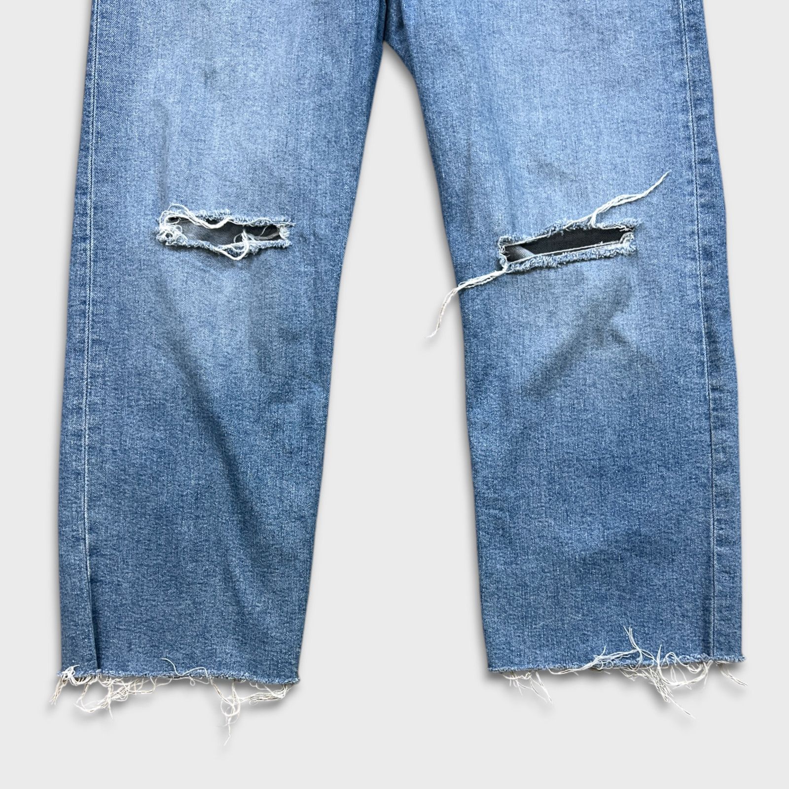 Levi's × Vintage Levi's Ribcage Straight Ankle Jeans High Rise Distress Denim Size 32" / US 10 / IT 46 - 4 Thumbnail