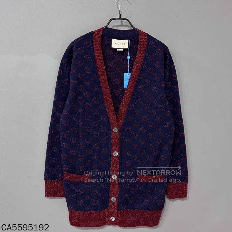 Gucci Gucci Dark blue cardigan with golden silk and old flowers Size XS / US 0-2 / IT 36-38 - 1 Thumbnail