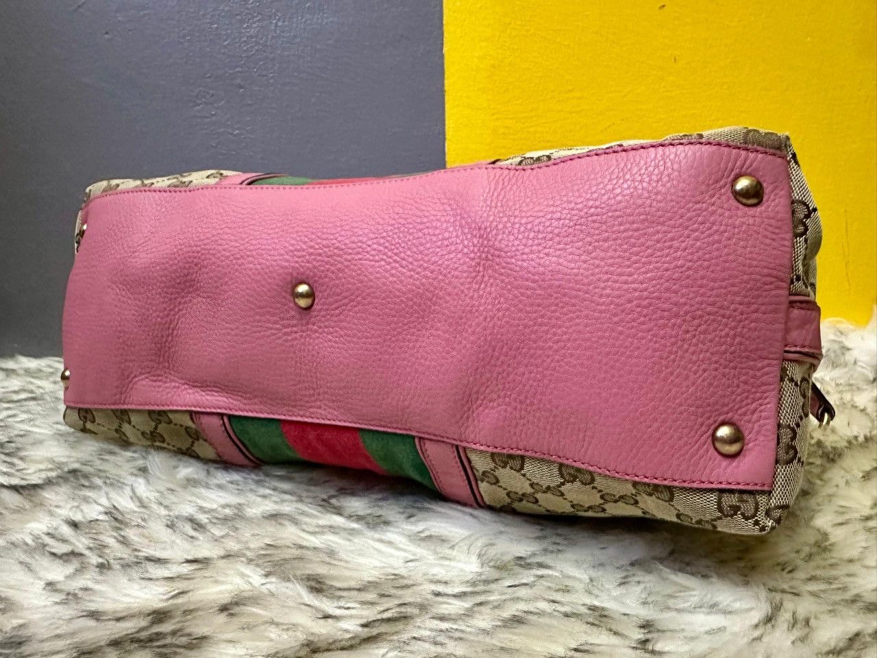 Gucci Authentic Gucci Monogram GG Canvas Web Rania Large Tote Size ONE SIZE - 4 Thumbnail