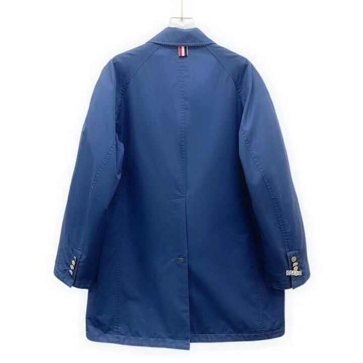 Thom Browne Thom Browne Blue Check Cotton Trench Coat Size US S / EU 44-46 / 1 - 2 Thumbnail