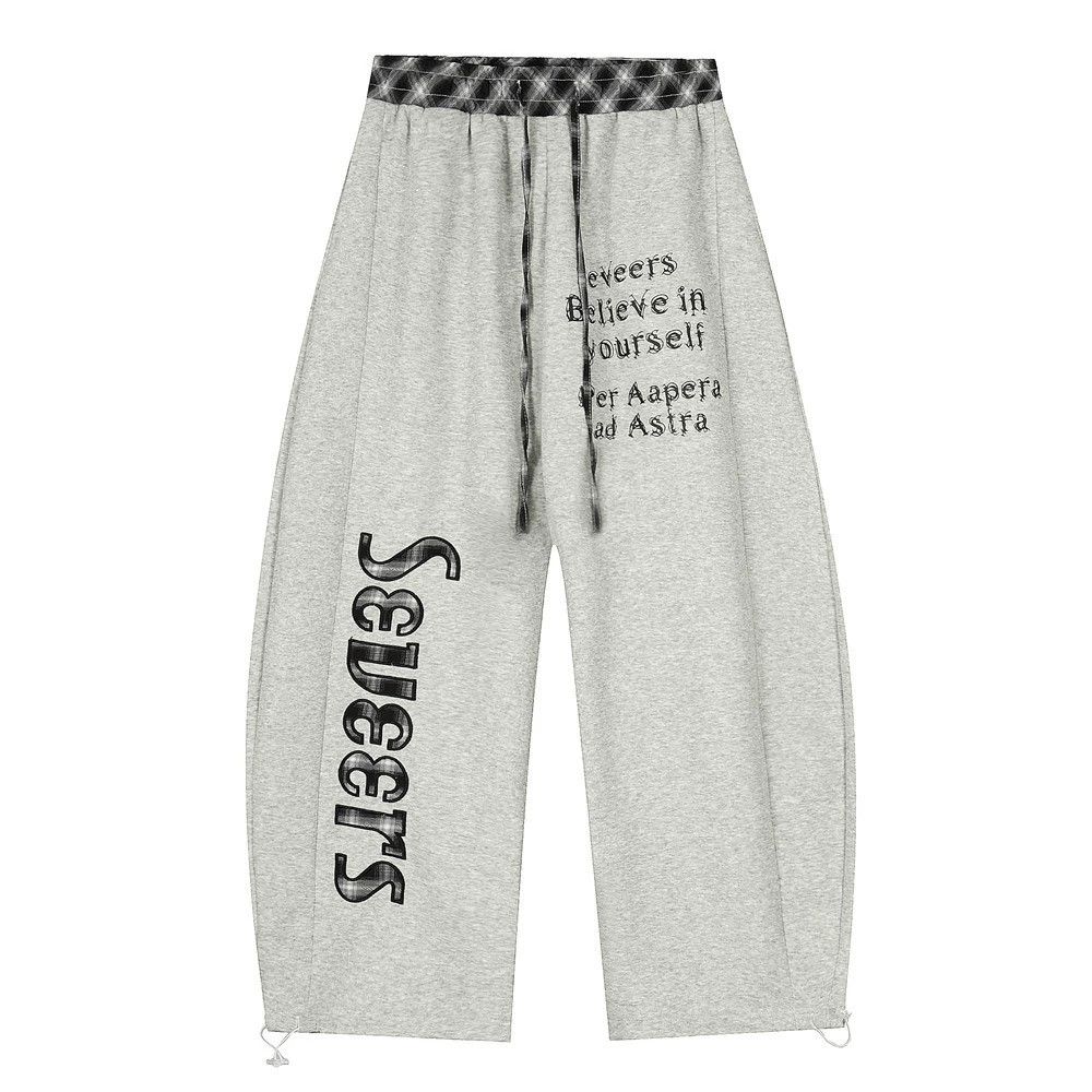 Vintage Men's retro wide-leg letter print scimitar casual pants Size US 32 / EU 48 - 1 Thumbnail