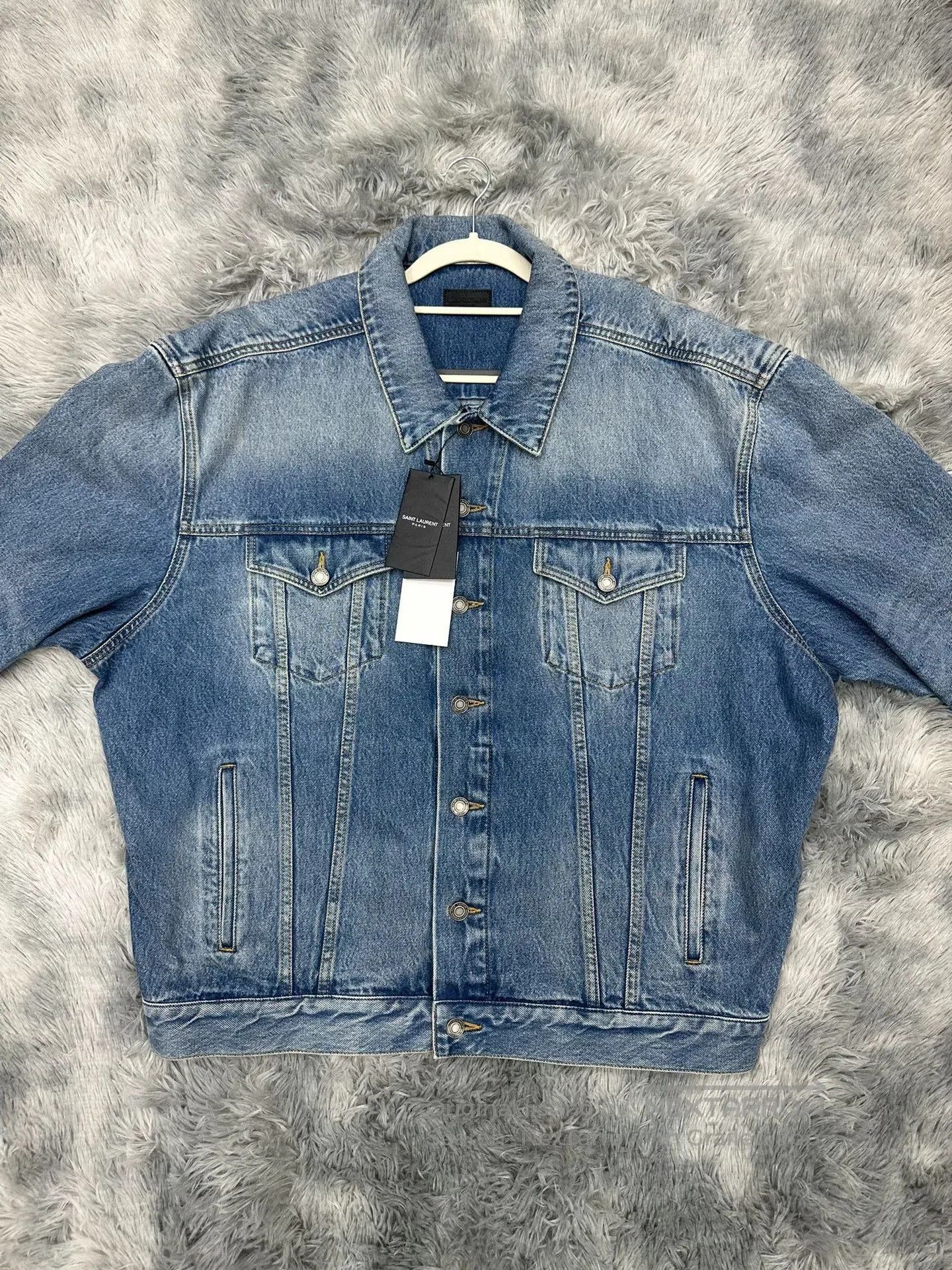 Saint Laurent Paris Saint Laurent Washed Blue Denim Jacket. Size US M / EU 48-50 / 2 - 1 Thumbnail