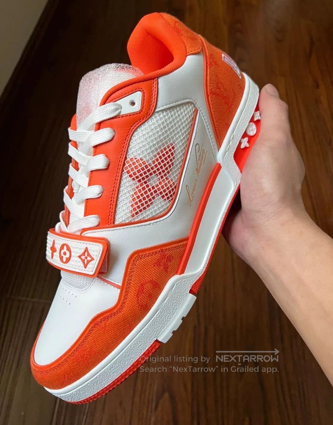 Louis Vuitton Louis Vuitton LV Trainer Velcro White Orange. Size US 10 / EU 43 - 8 Thumbnail