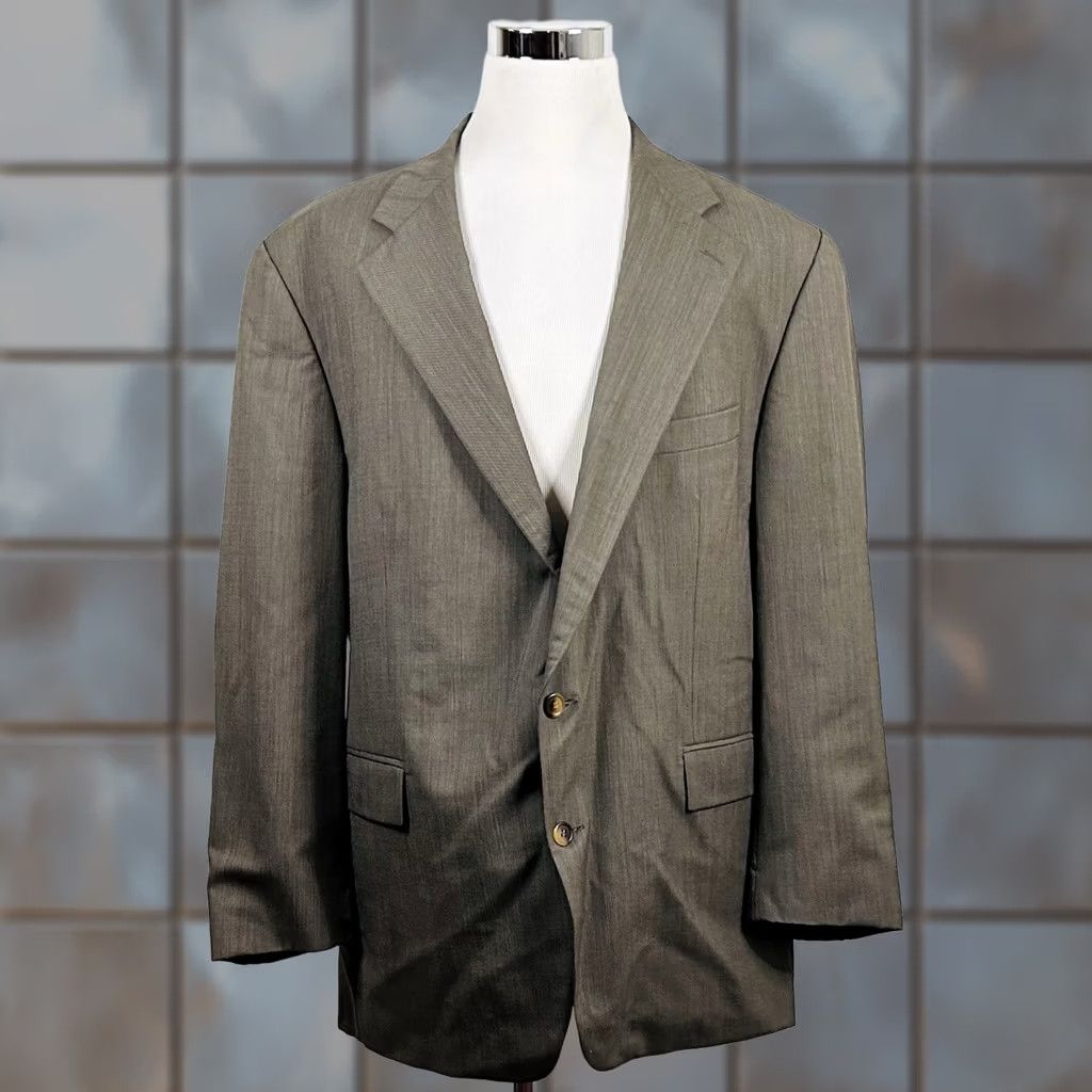 Chaps Chaps Ralph Lauren Sport Coat 50L Wool Beige Plaid Two-Button Lined Vented Men Jacket Coat Size US XS / EU 42 / 0 - 1 Thumbnail